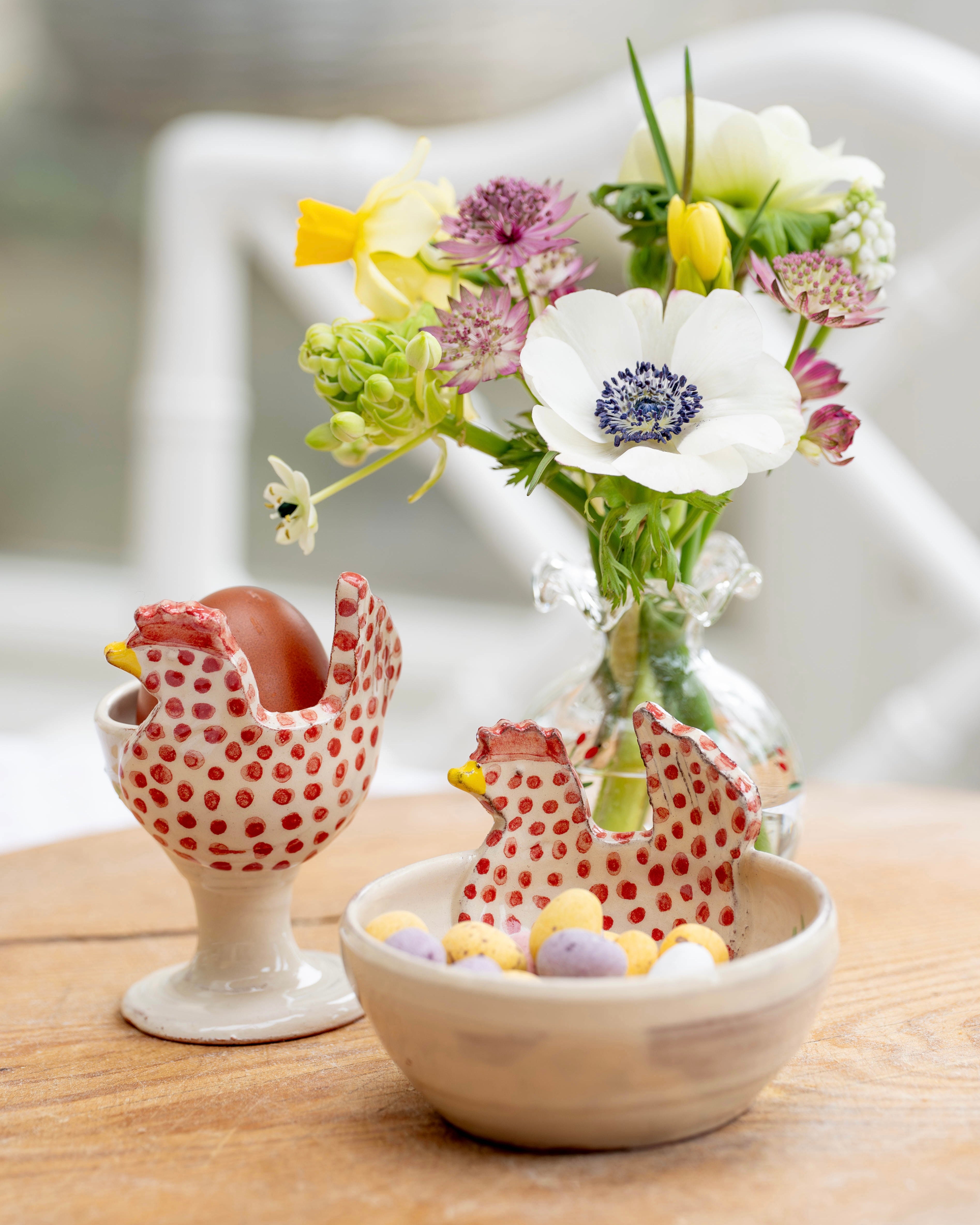 Pink Spotty Hen Dish