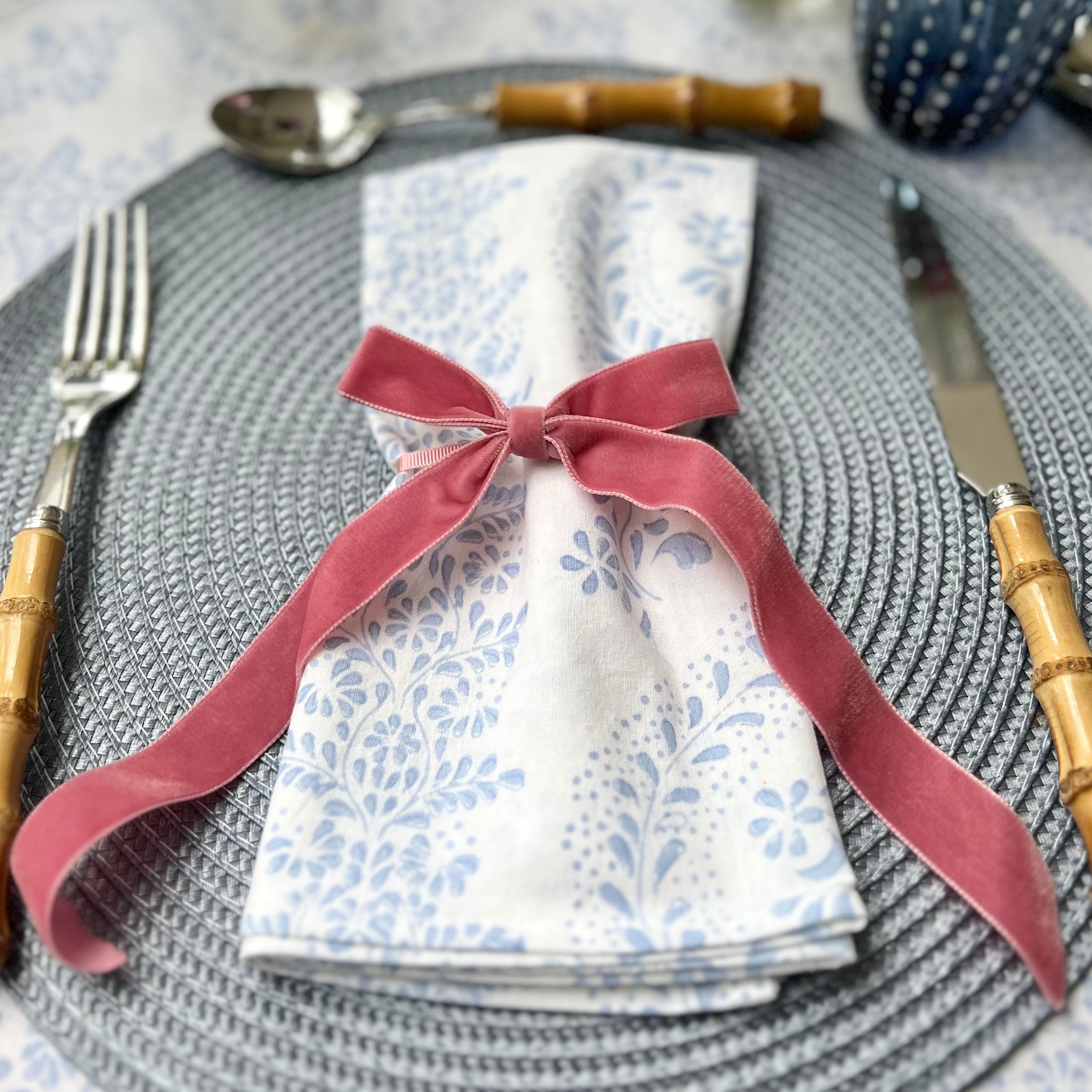 Blue Rosalie Napkins