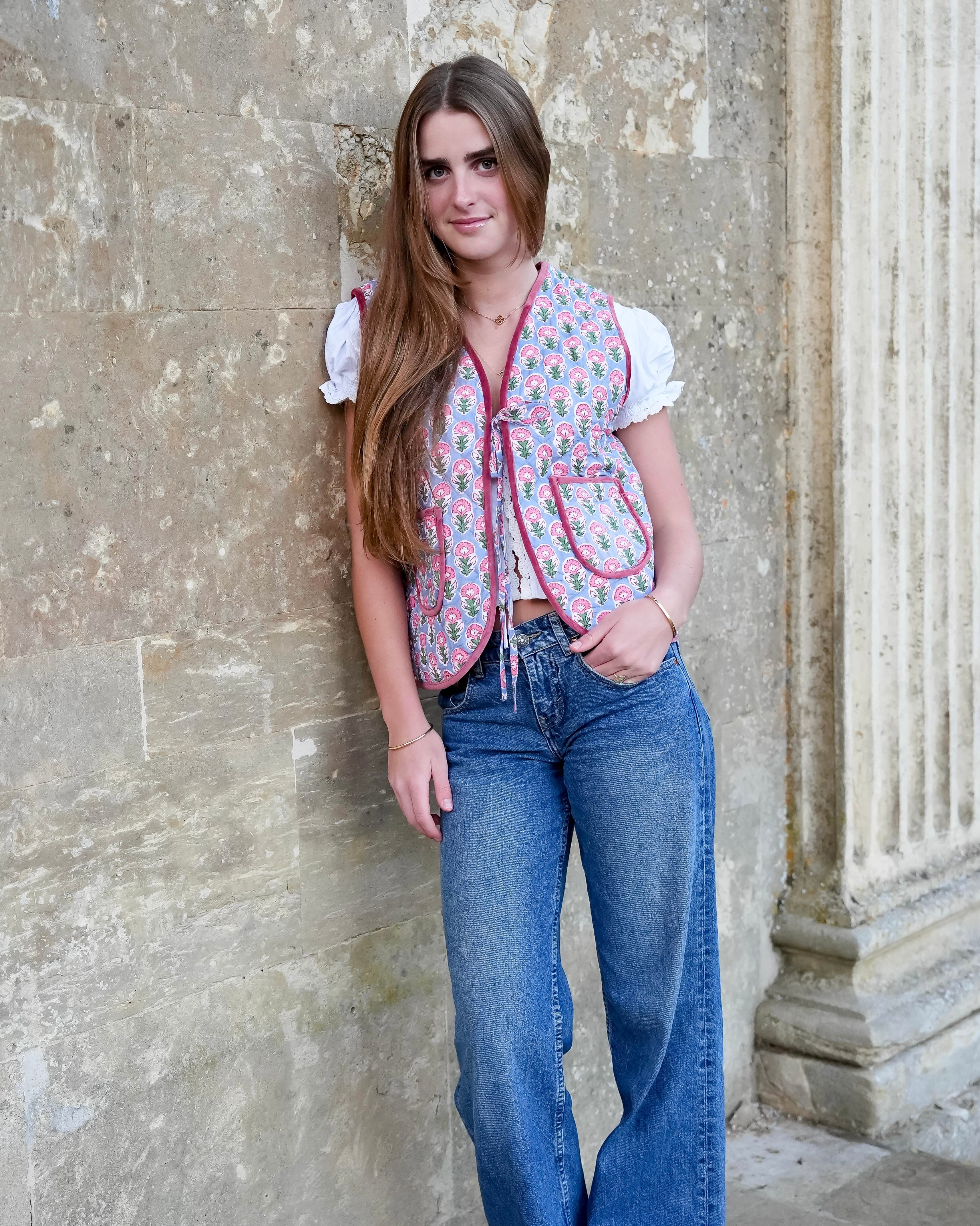 Blue Nila Cotton Gilet