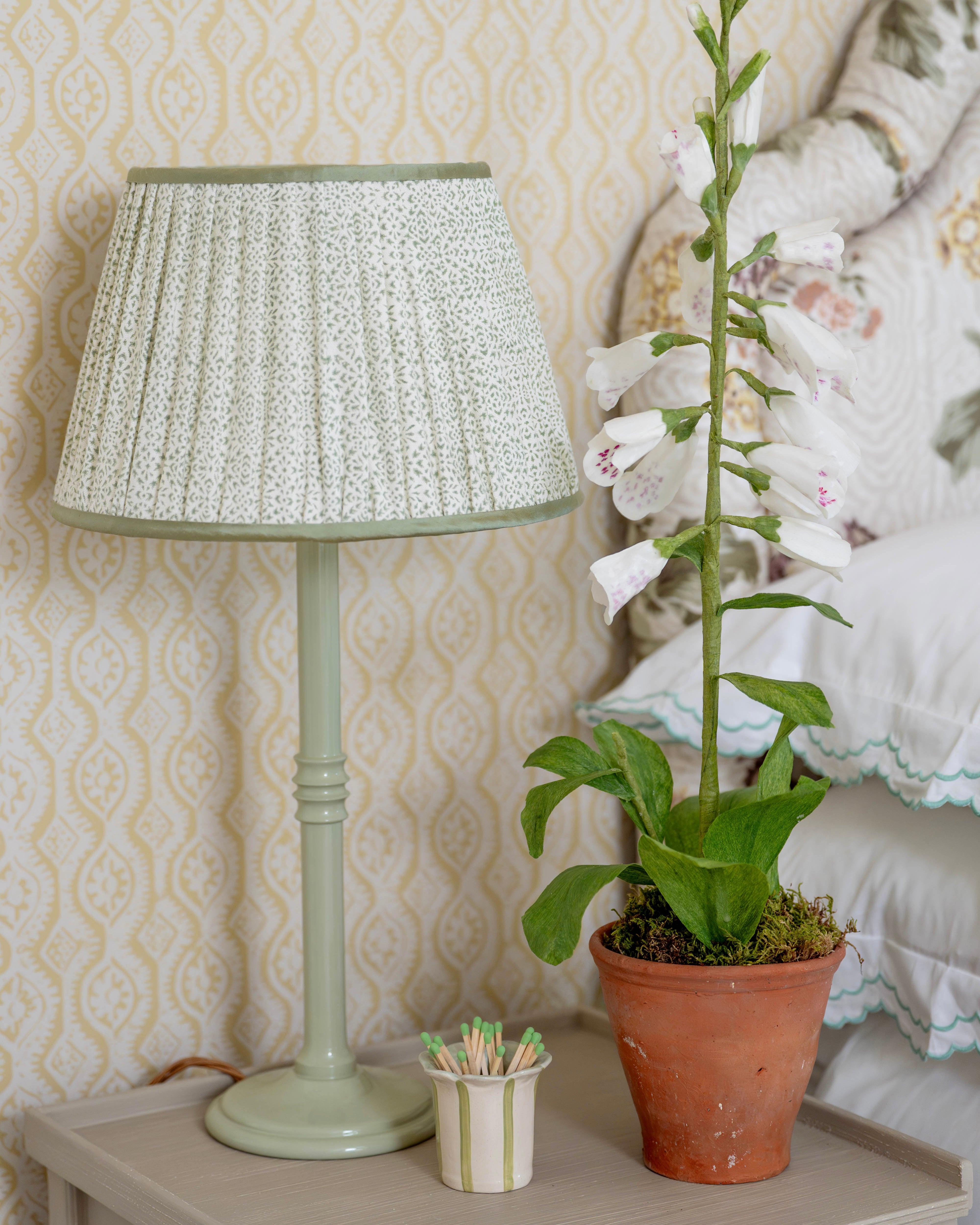 White Foxglove Wax Paper Flower Pot