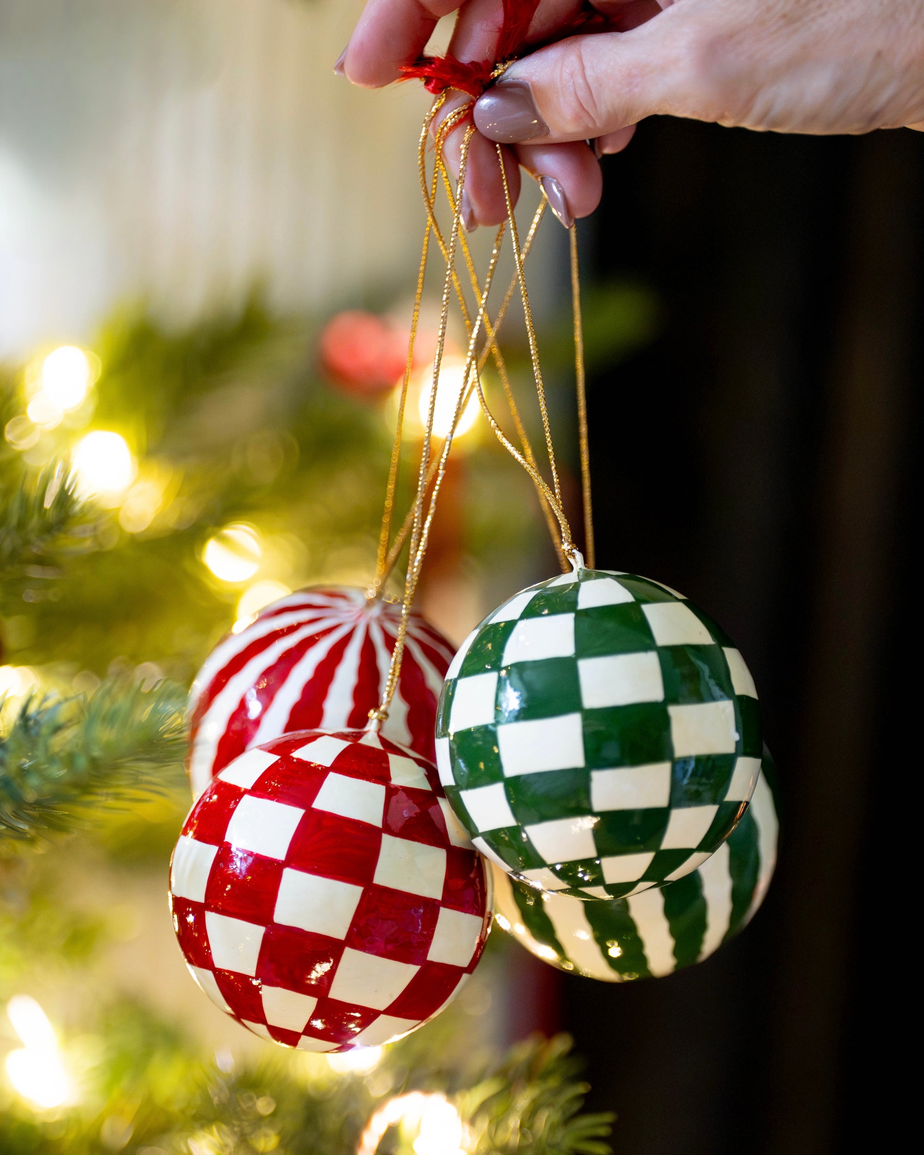 Handpainted Festive Baubles (Set of 4)
