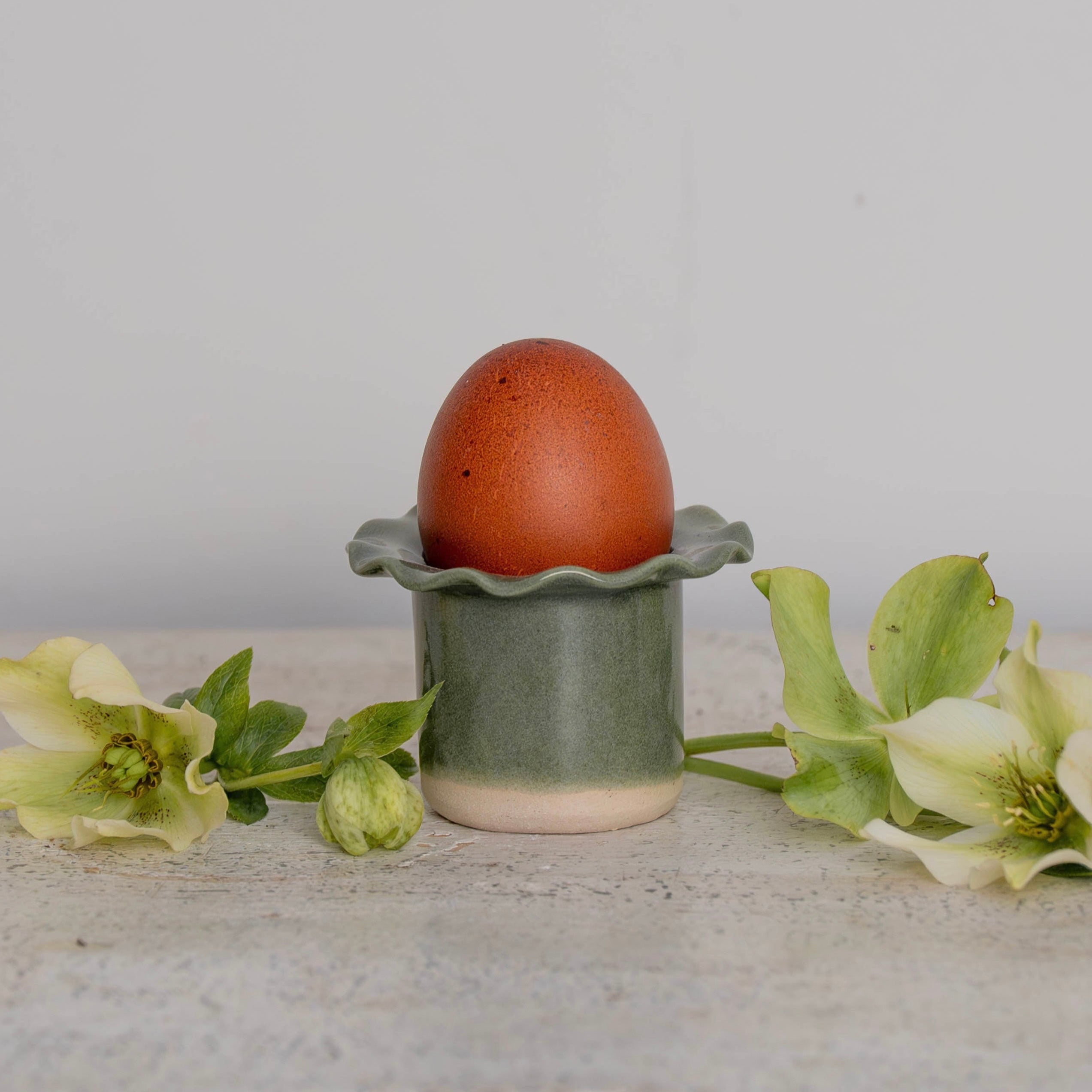 Green Frilly Egg Cup
