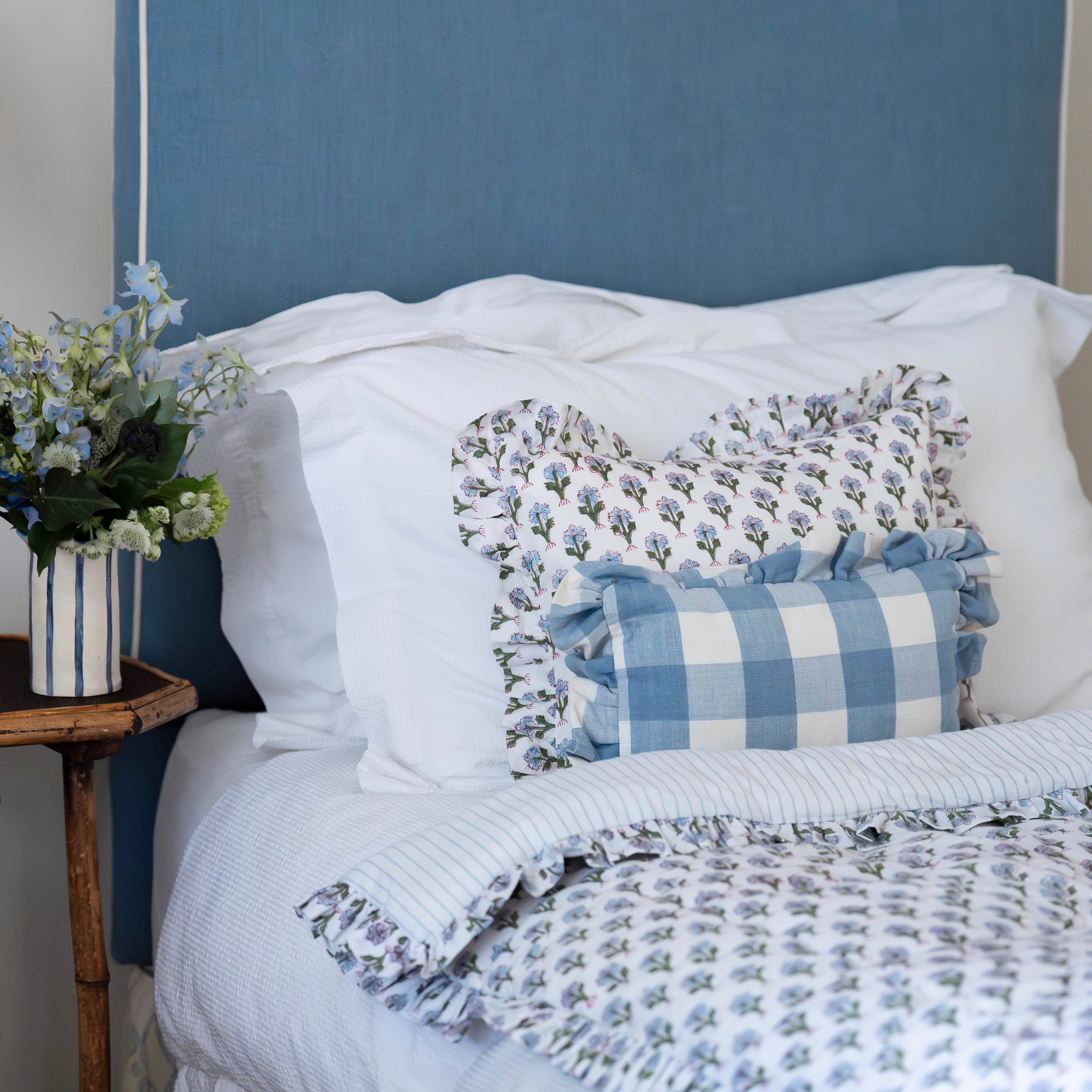 Blue Jemima Frilled Eiderdown