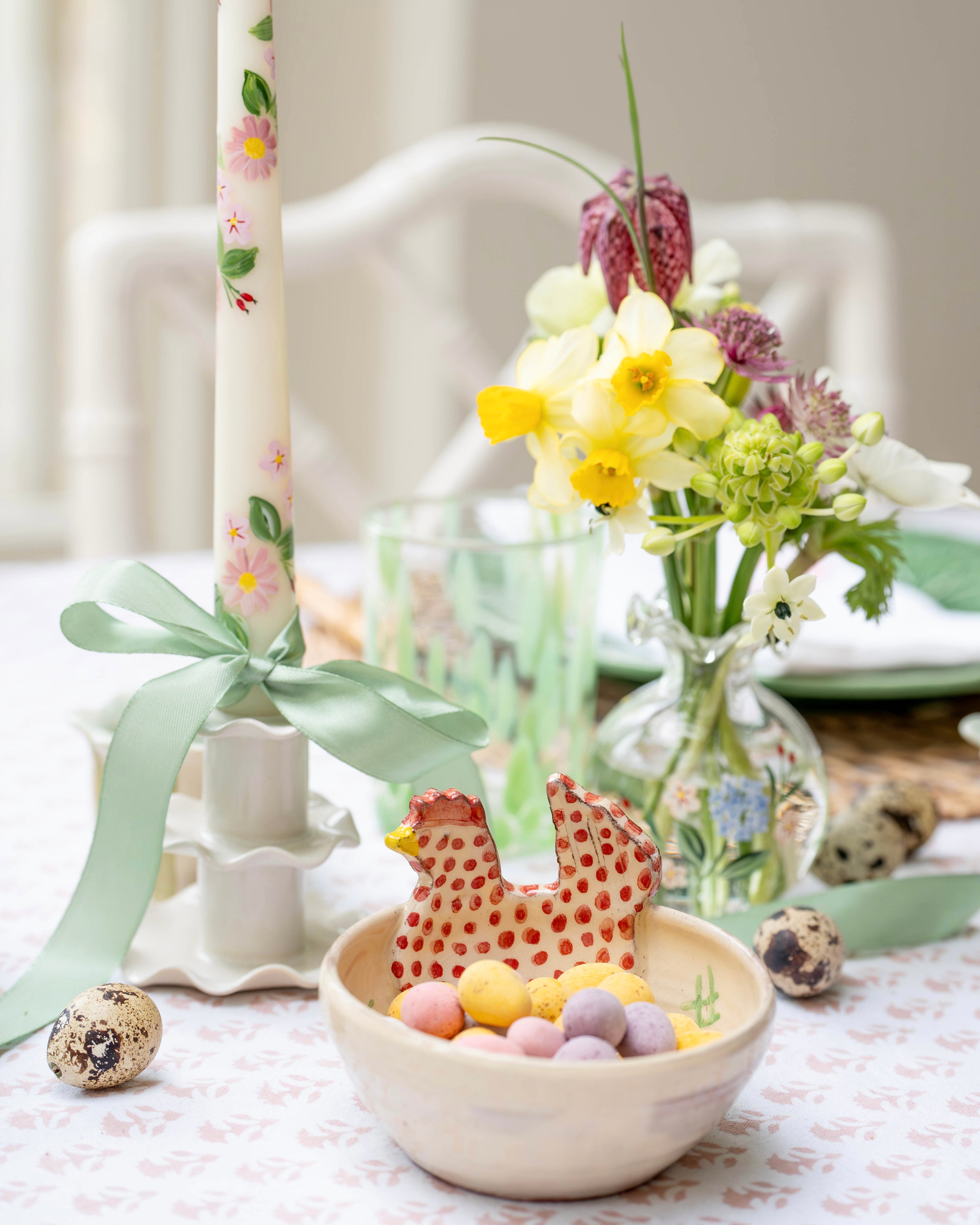 Pink Spotty Hen Dish