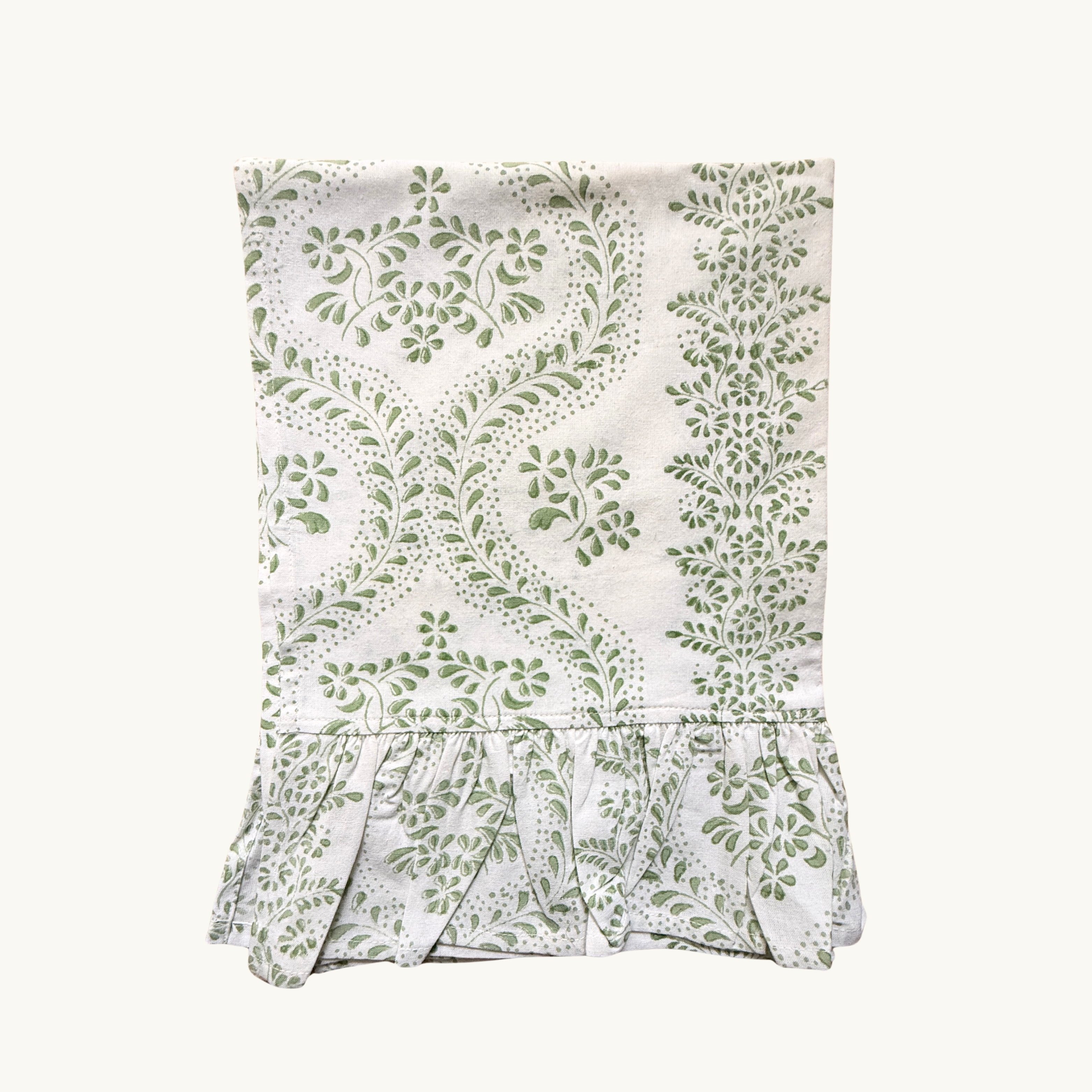 Frilled Green Rosalie Kitchen Towel