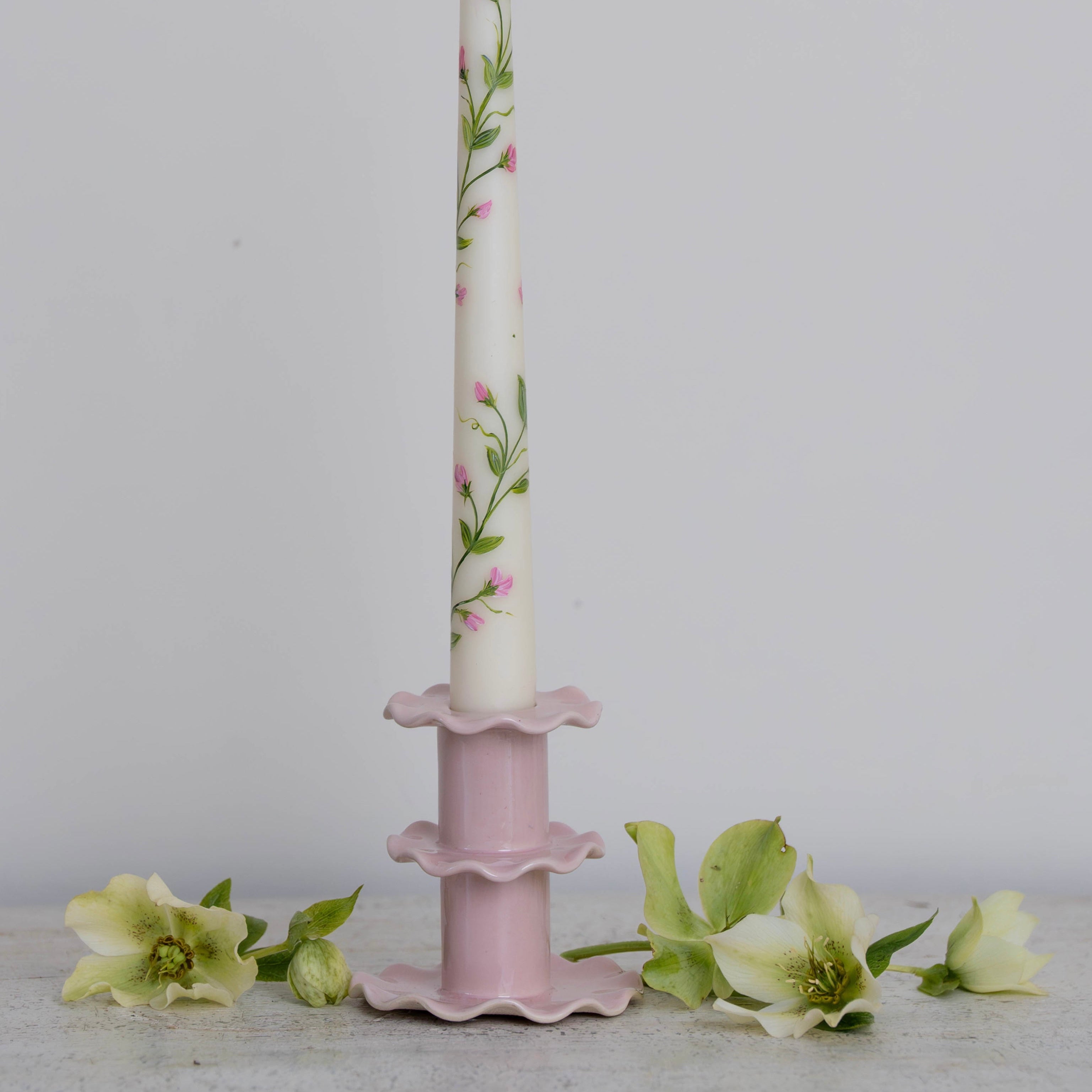Pink Frilled Candlestick (Medium)