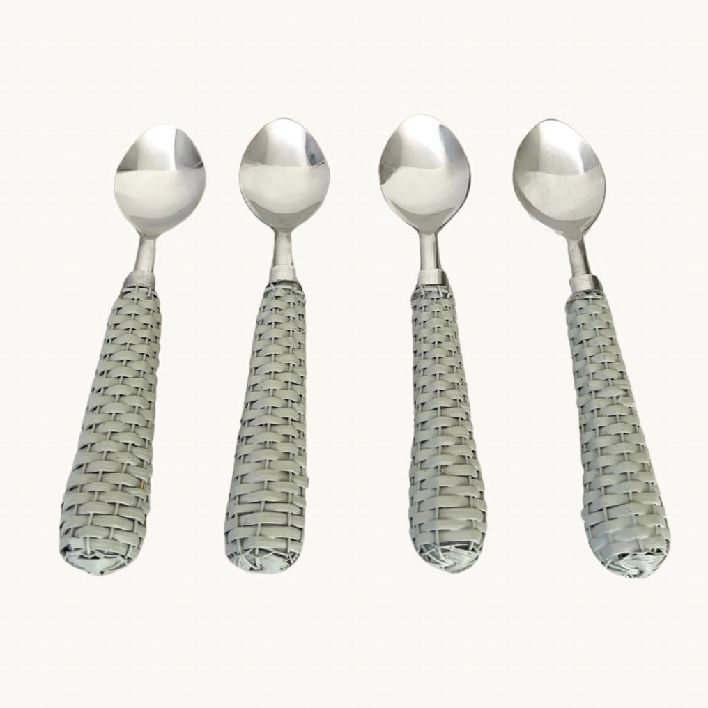 Pale Sage Rattan Set of Teaspoons (4)