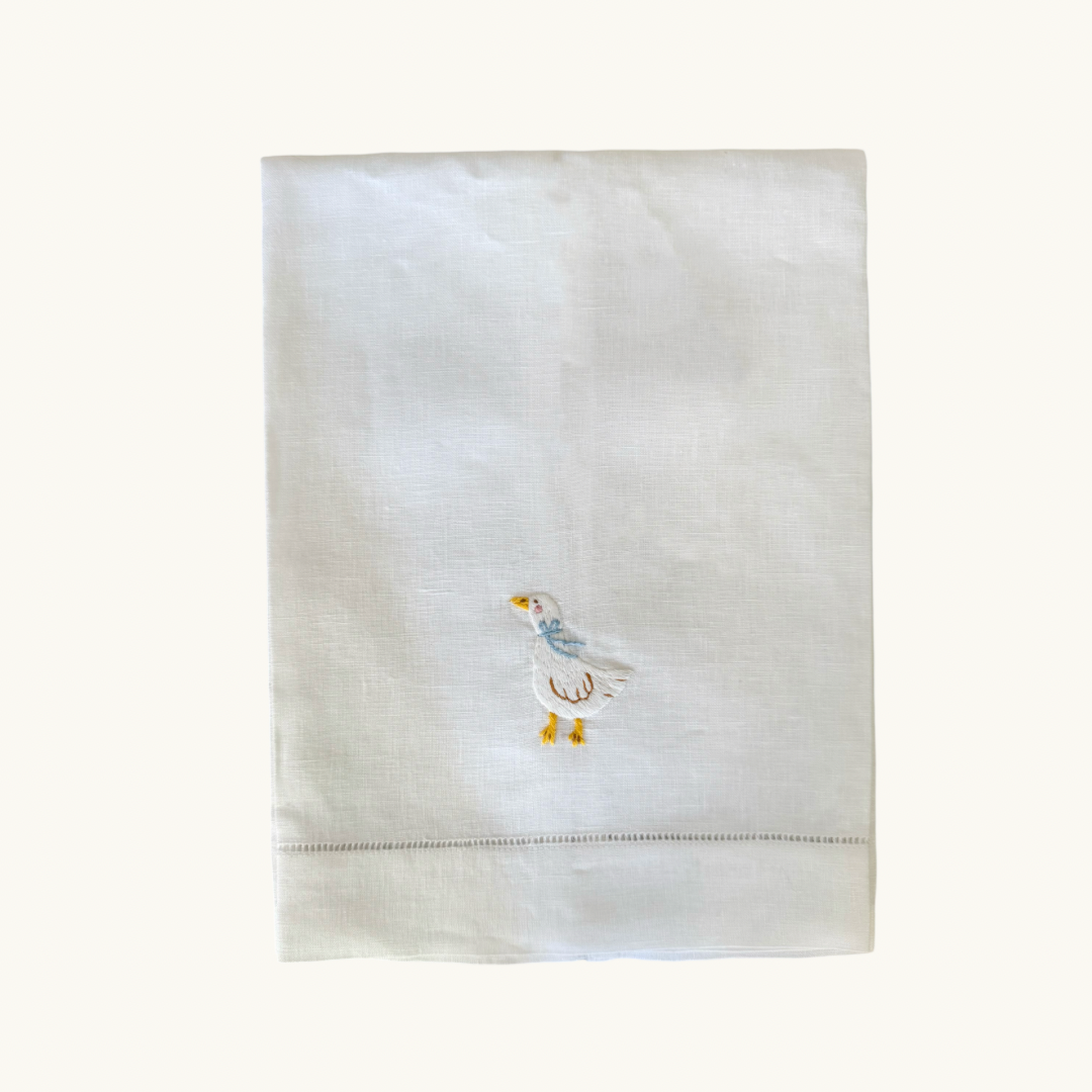 Spring Goose Embroidered Hand Towel