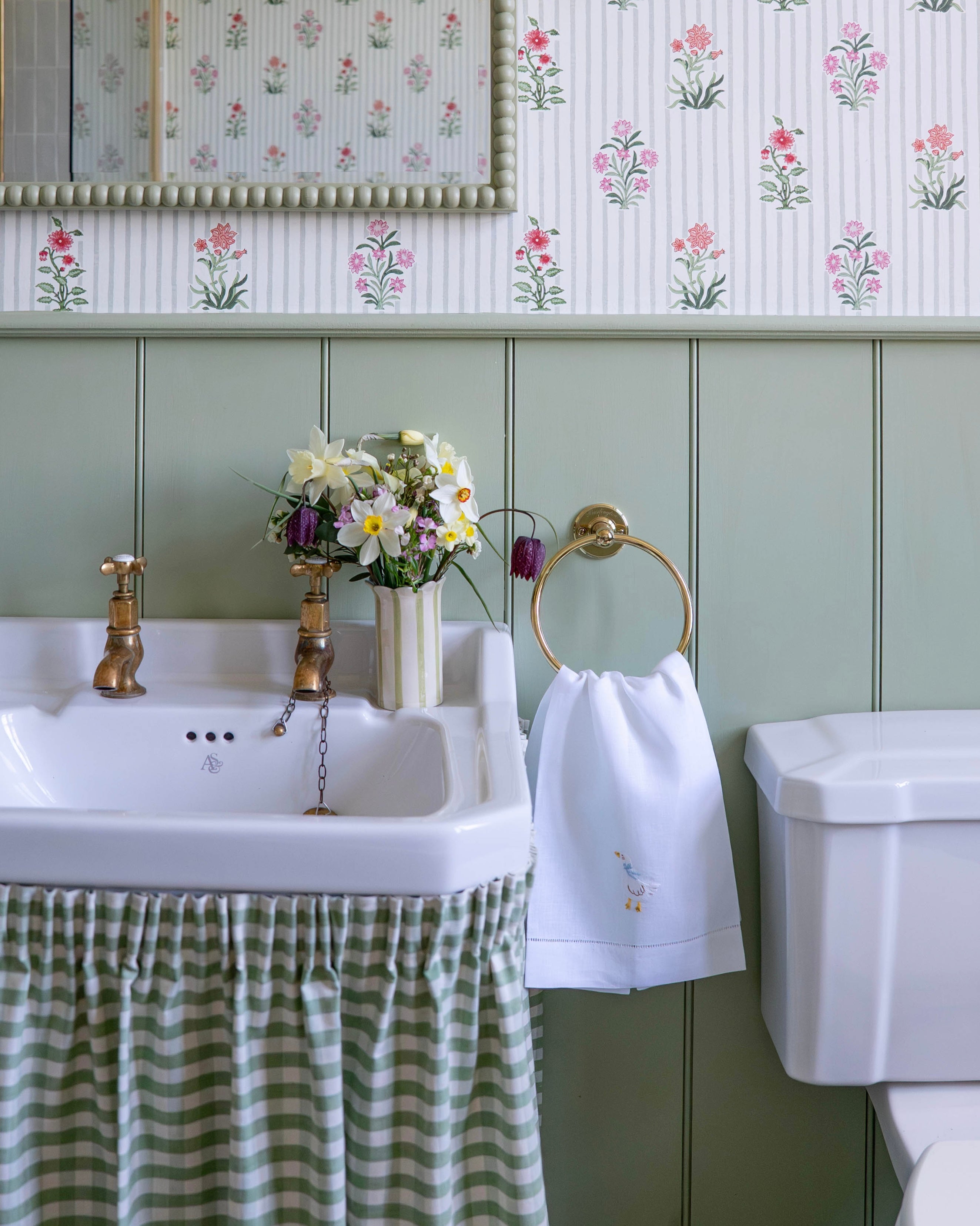 Spring Goose Embroidered Hand Towel