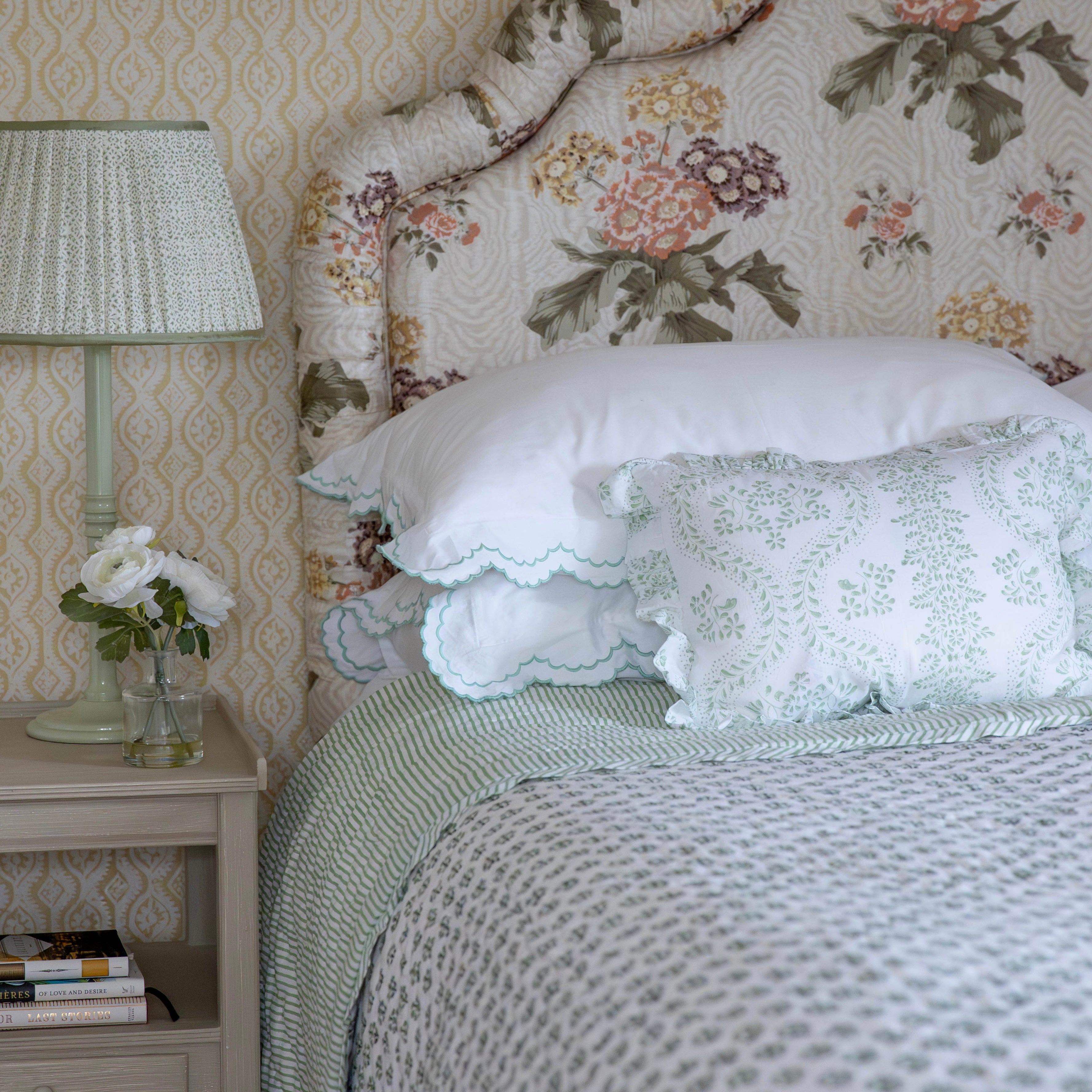 Green Daphne Handblocked Quilt