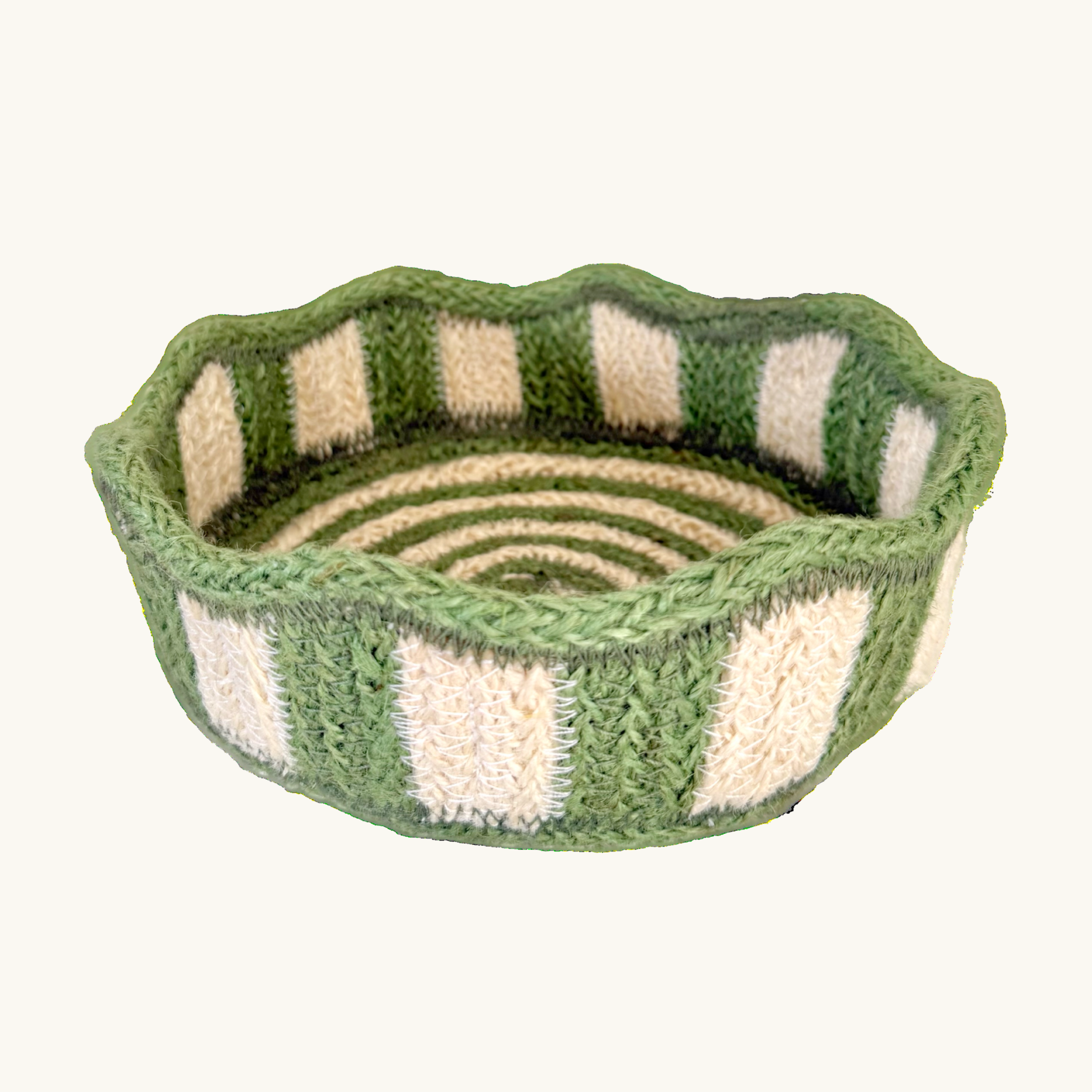 Green Jute Mini Basket