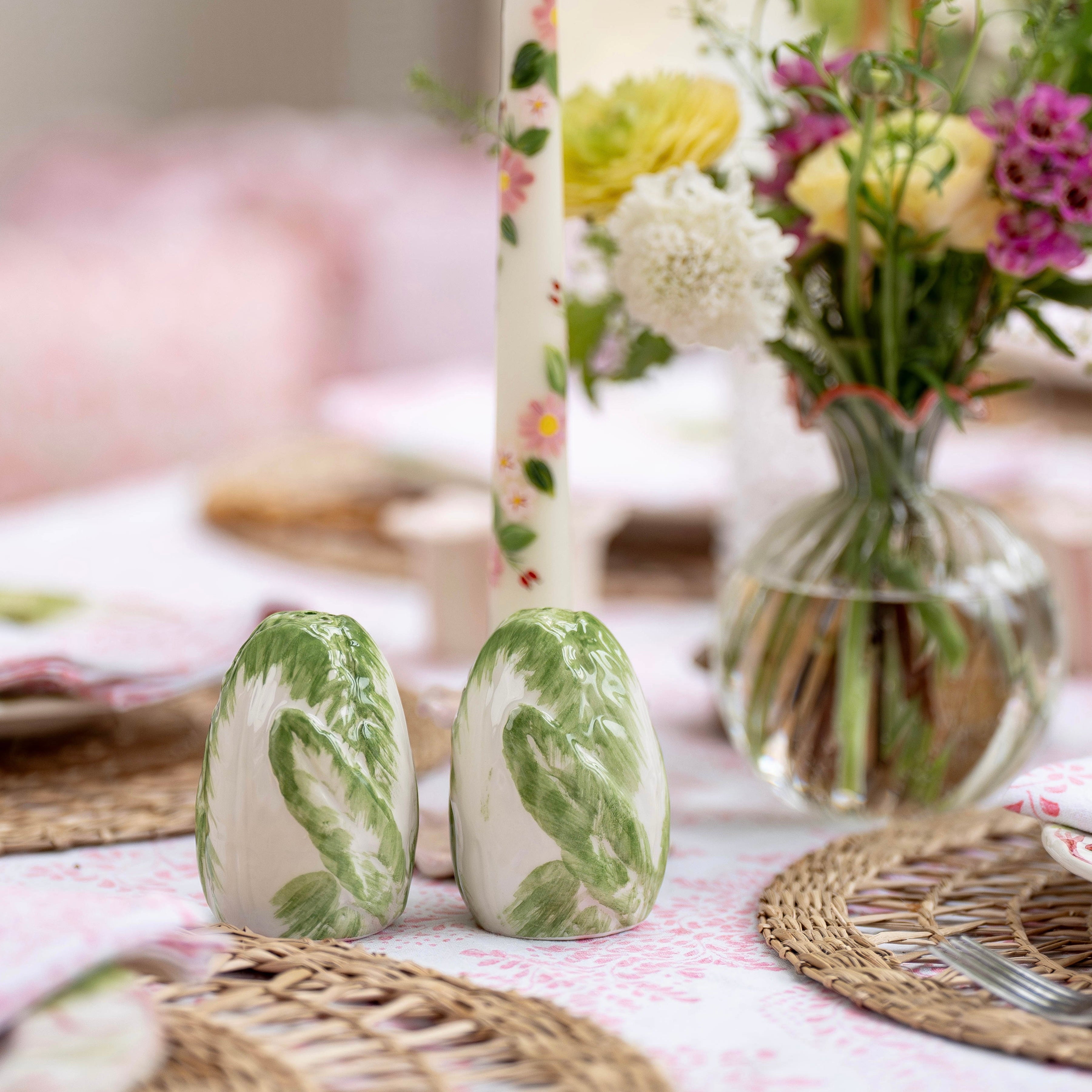 Ceramic Green Raddichio Salt and Pepper Set