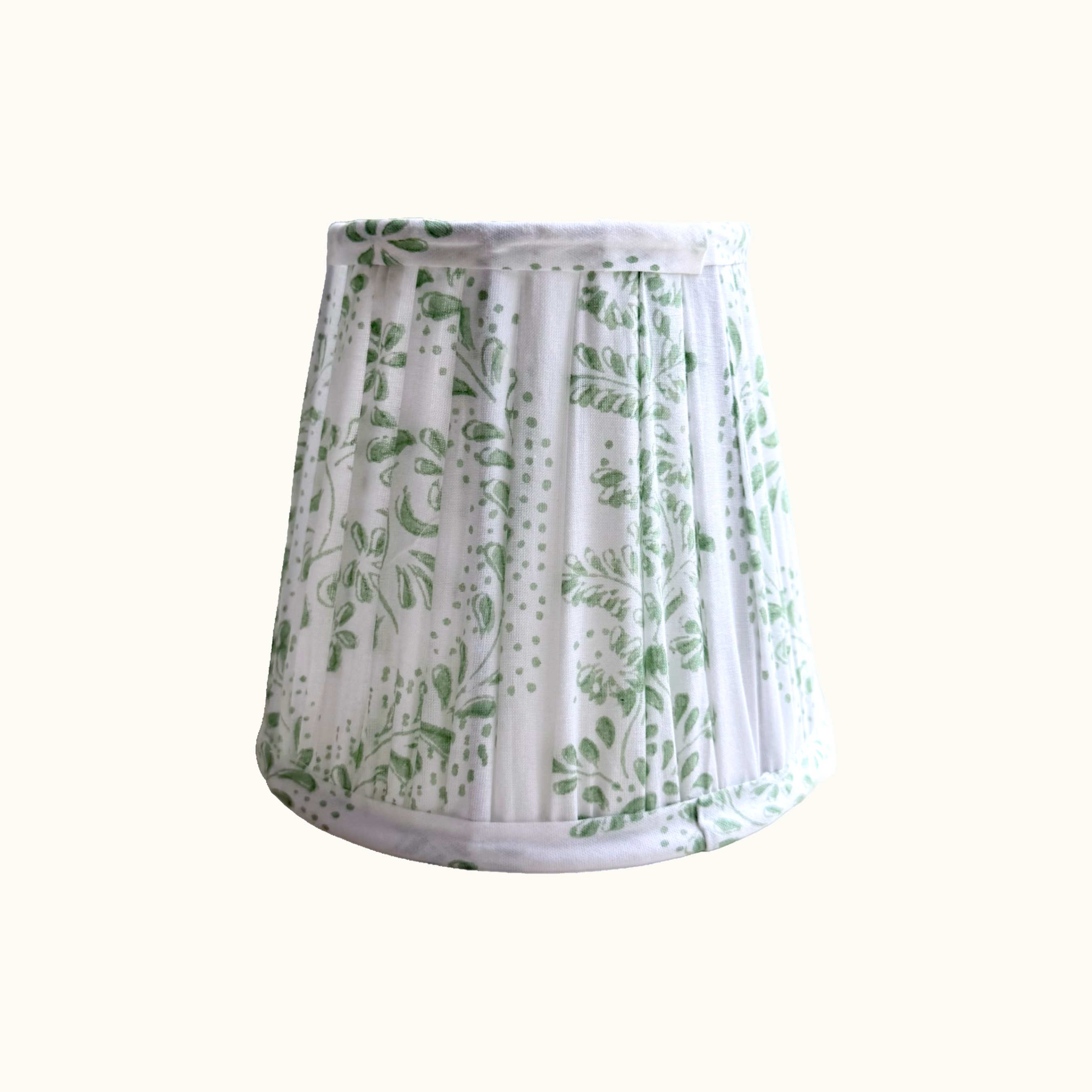 Green Rosalie Handblocked Gathered Lampshade