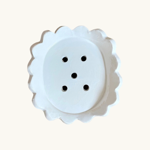 White Scalloped Soap Dish