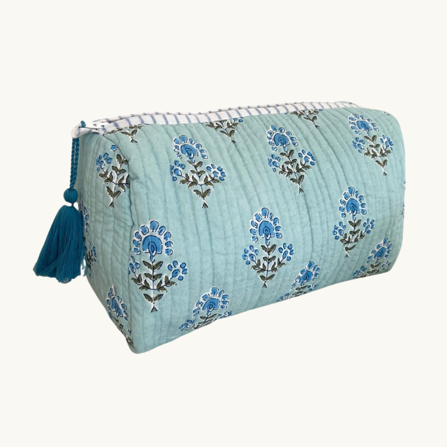 Blue Nancy Handblocked Wash Bag