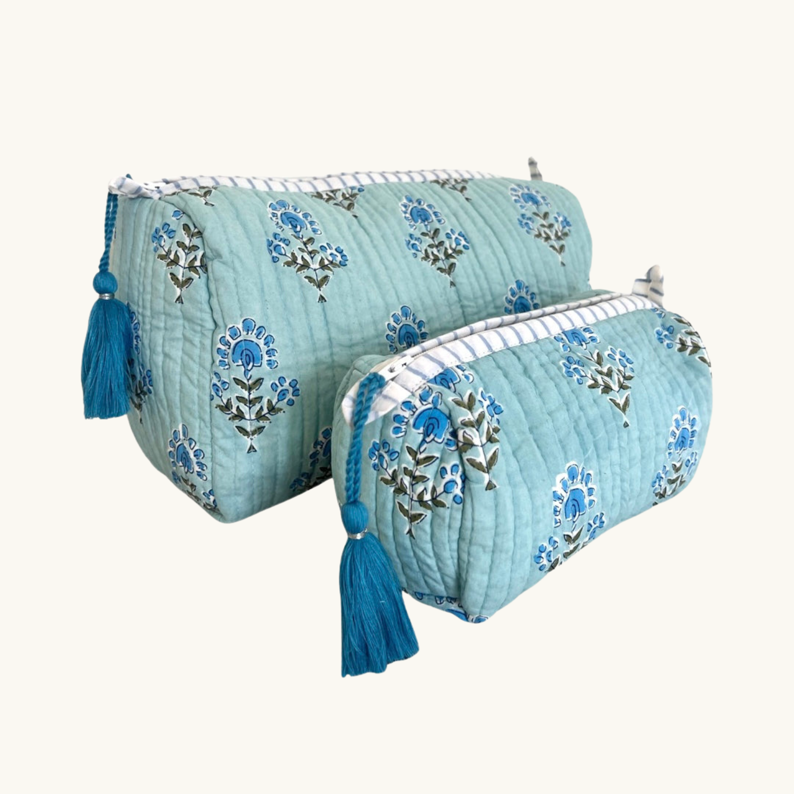 Blue Nancy Handblocked Wash Bag