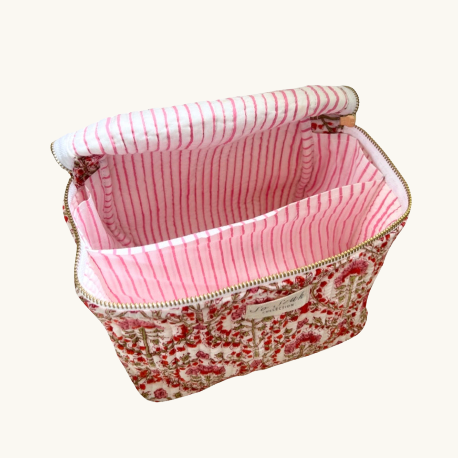 Pink Freya Handblocked Cosmetic Case