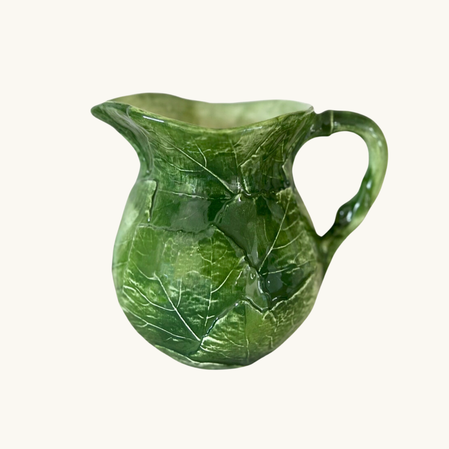 Green Vine Leaf Jug Large