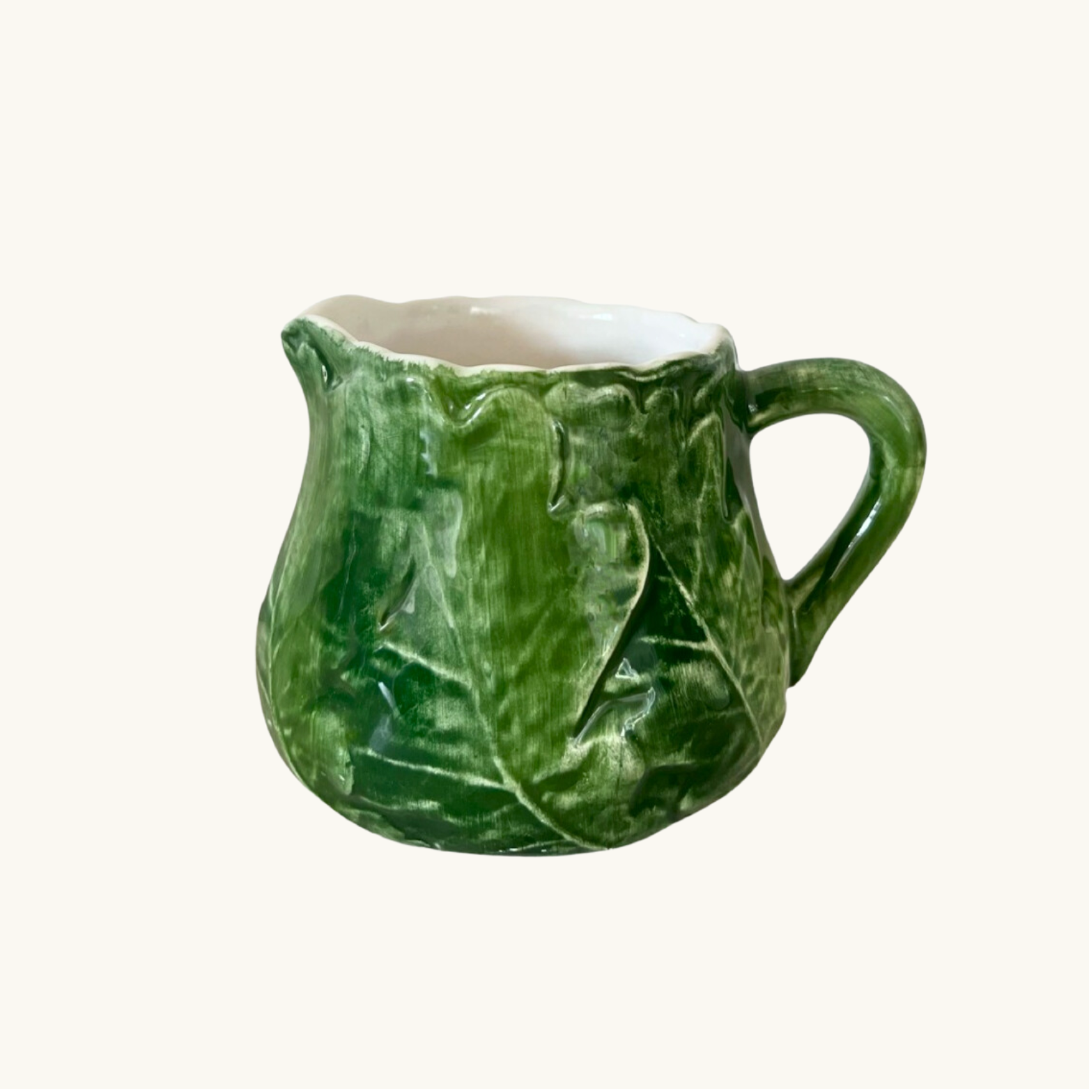 Green Oak Leaf Jug Small