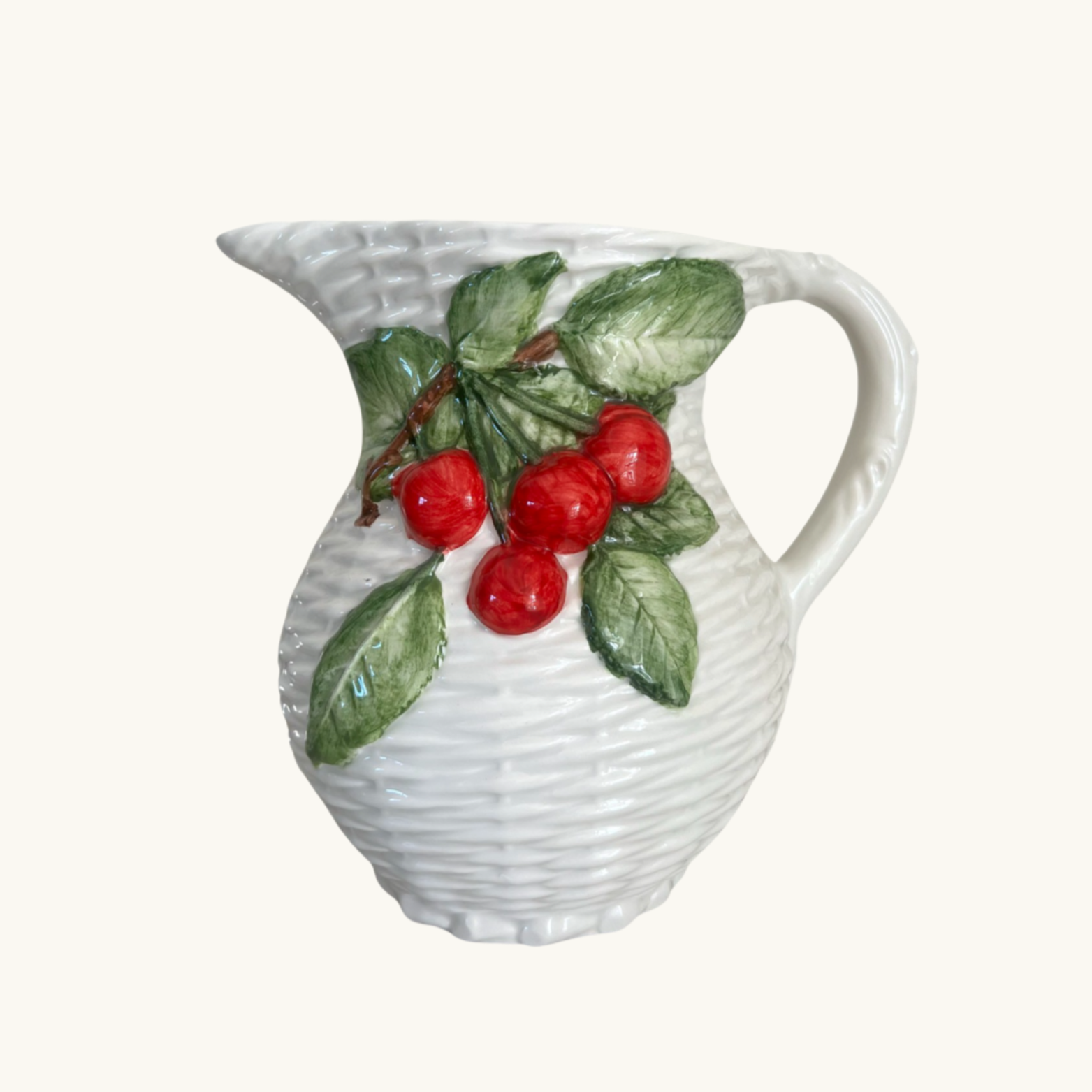 Basketweave Cherries Jug