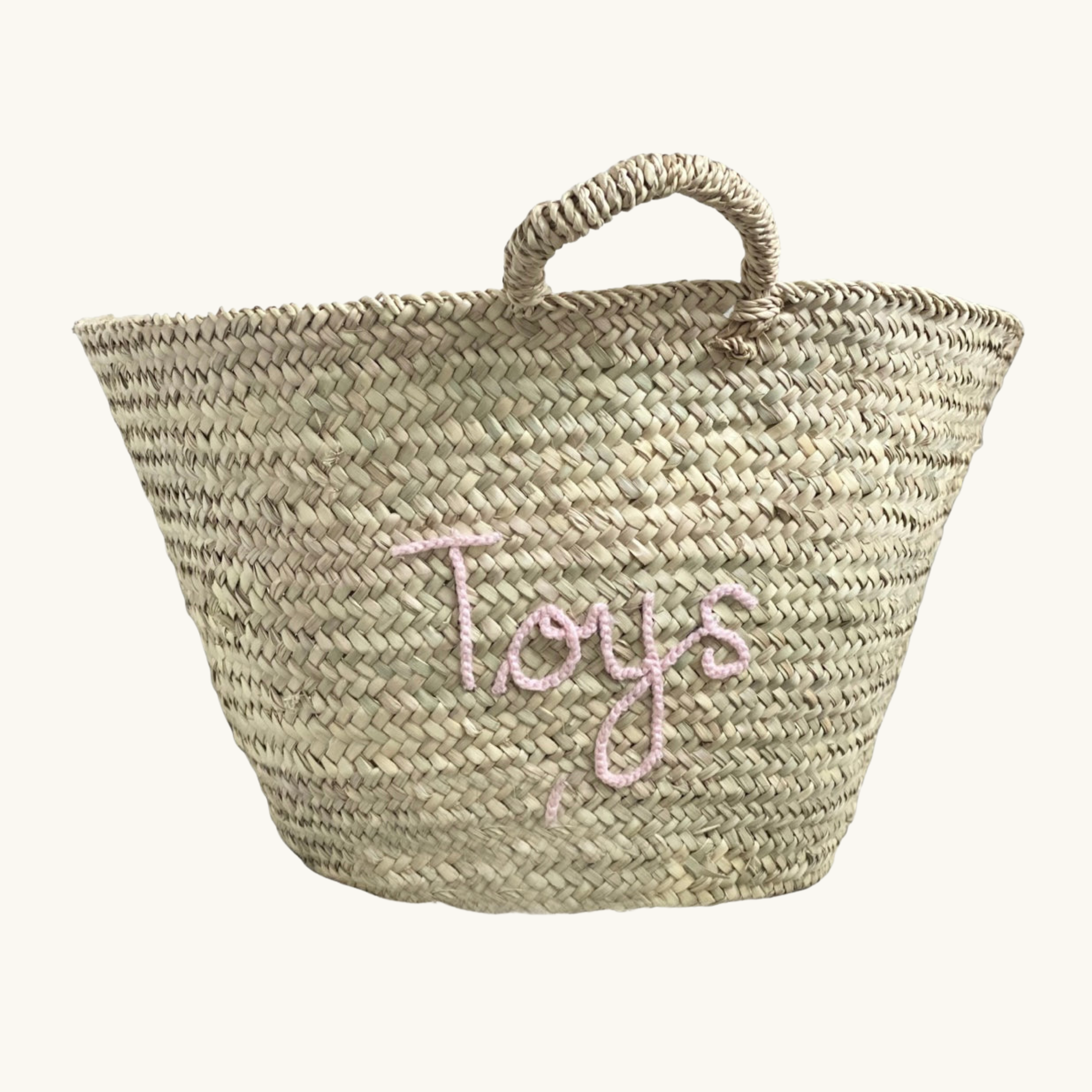 Rustic Round Toy Basket