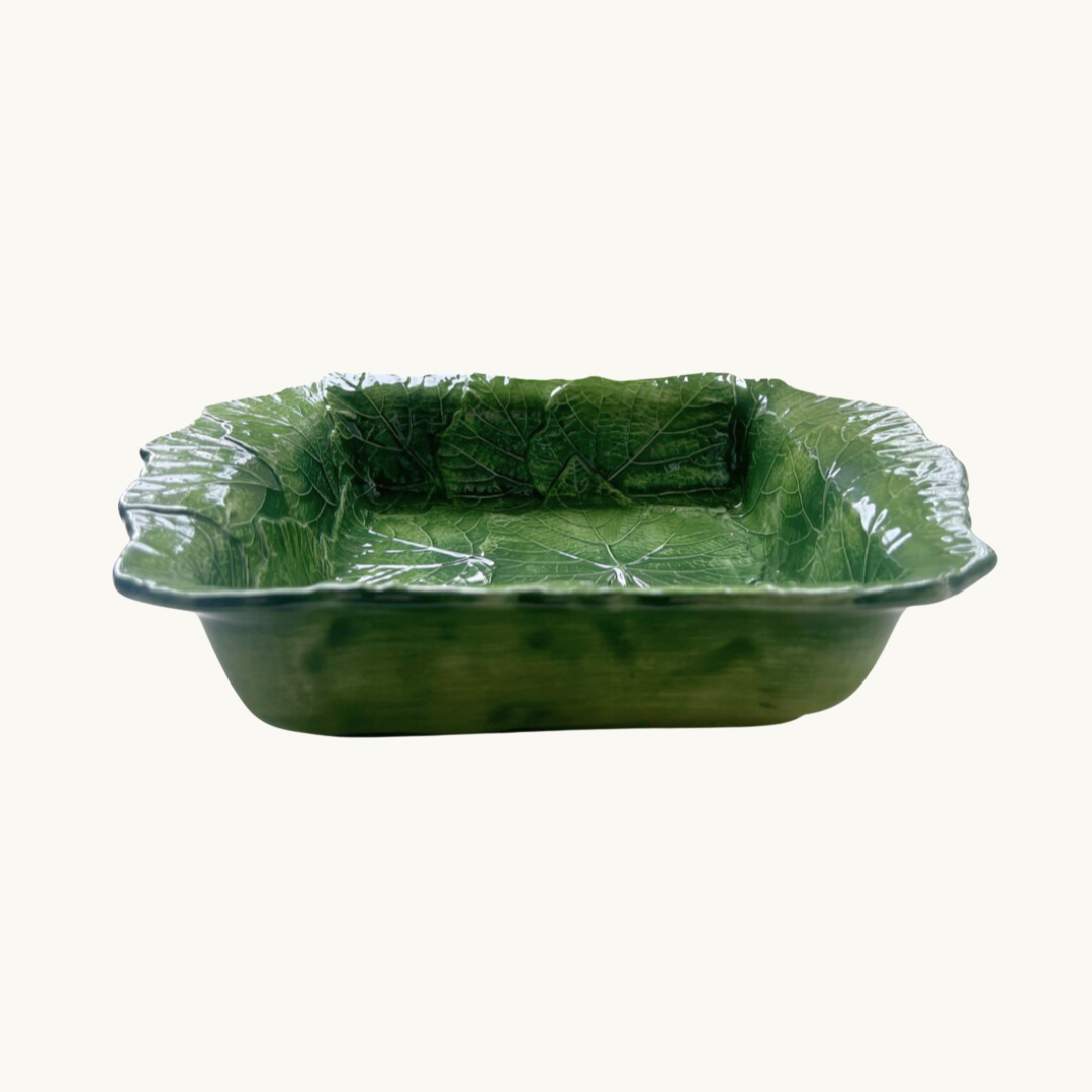 Green Vine Leaf Ovenware Dish