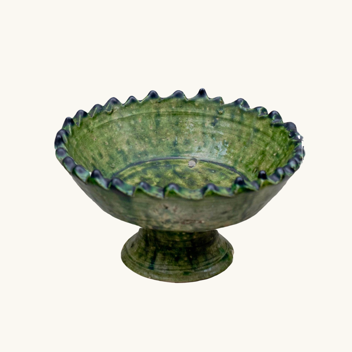 Tamegroute Green Pedestal Bowl (Small)
