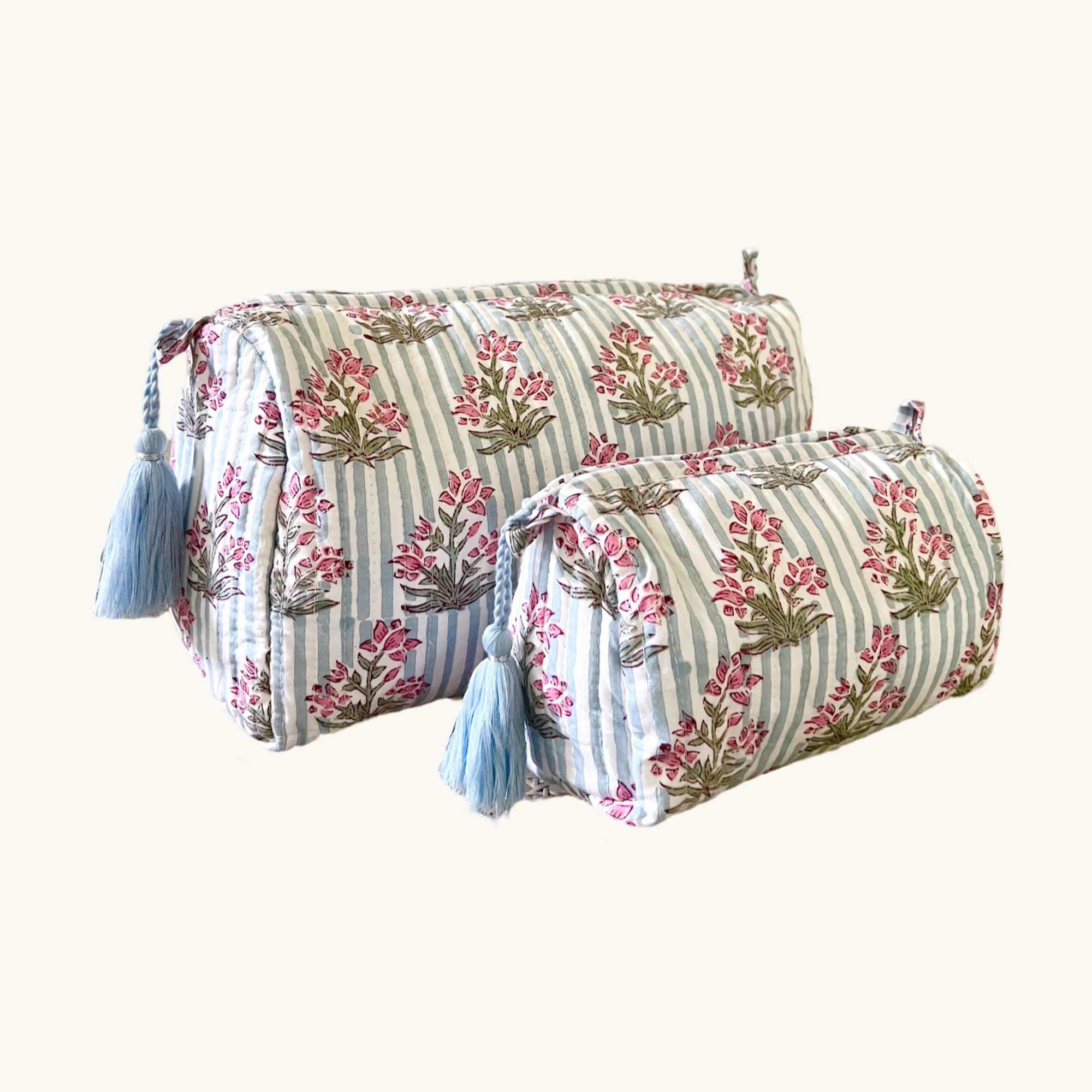 Blue Johari Handblocked Wash Bag