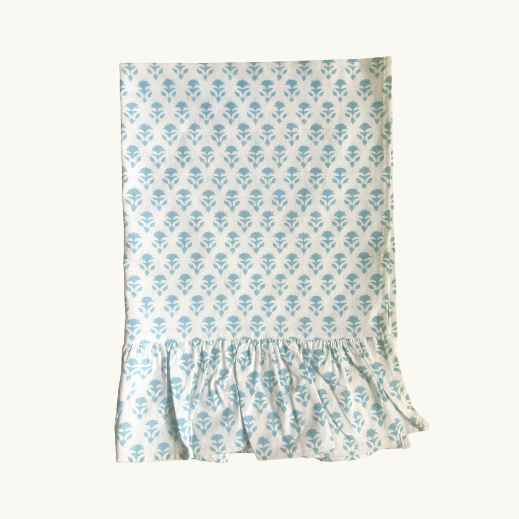 Frilled Cornflower Blue Carnation Kitchen Towel