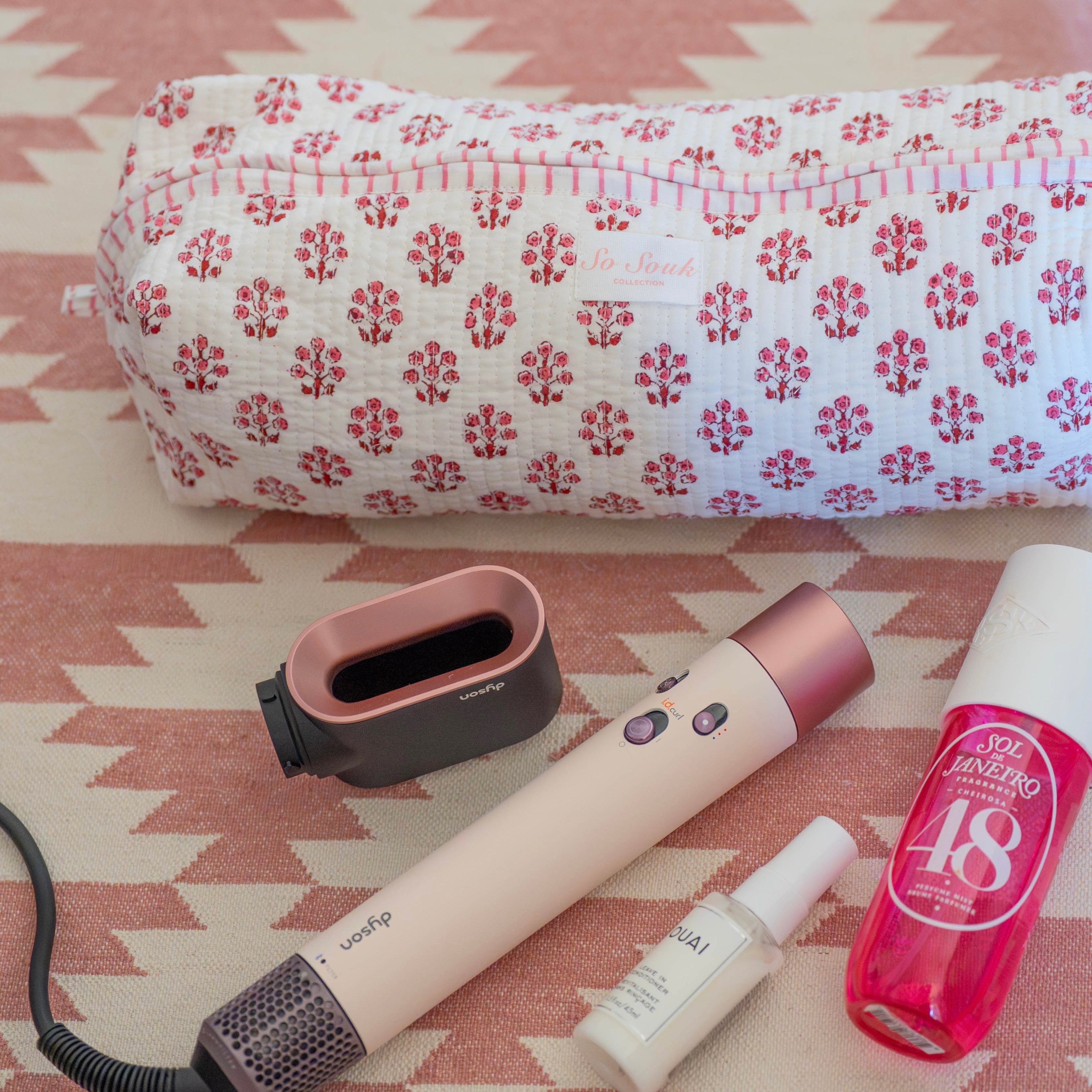 Pink Daphne Hair Accessories Bag