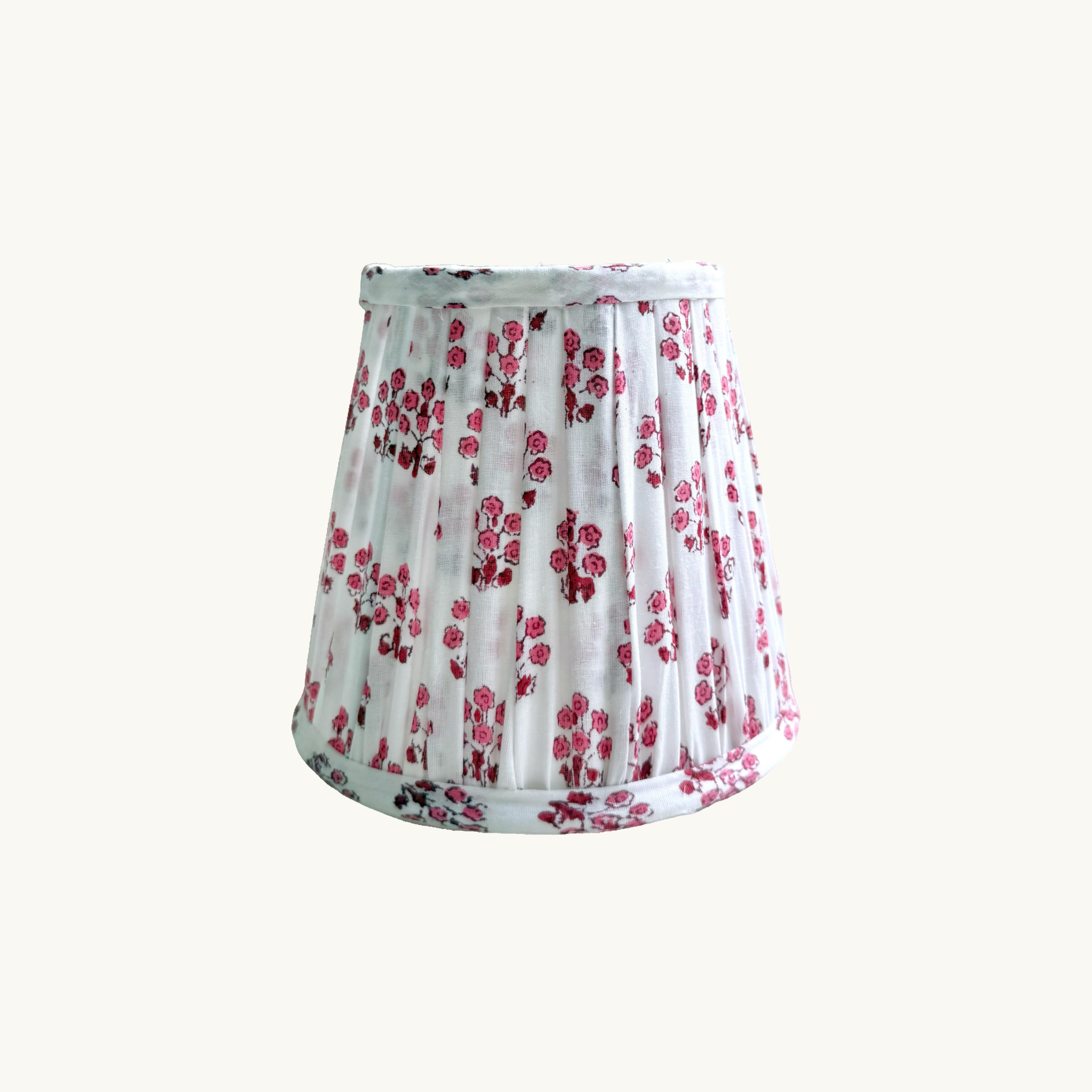 Pink Daphne Handblocked Gathered Lampshade