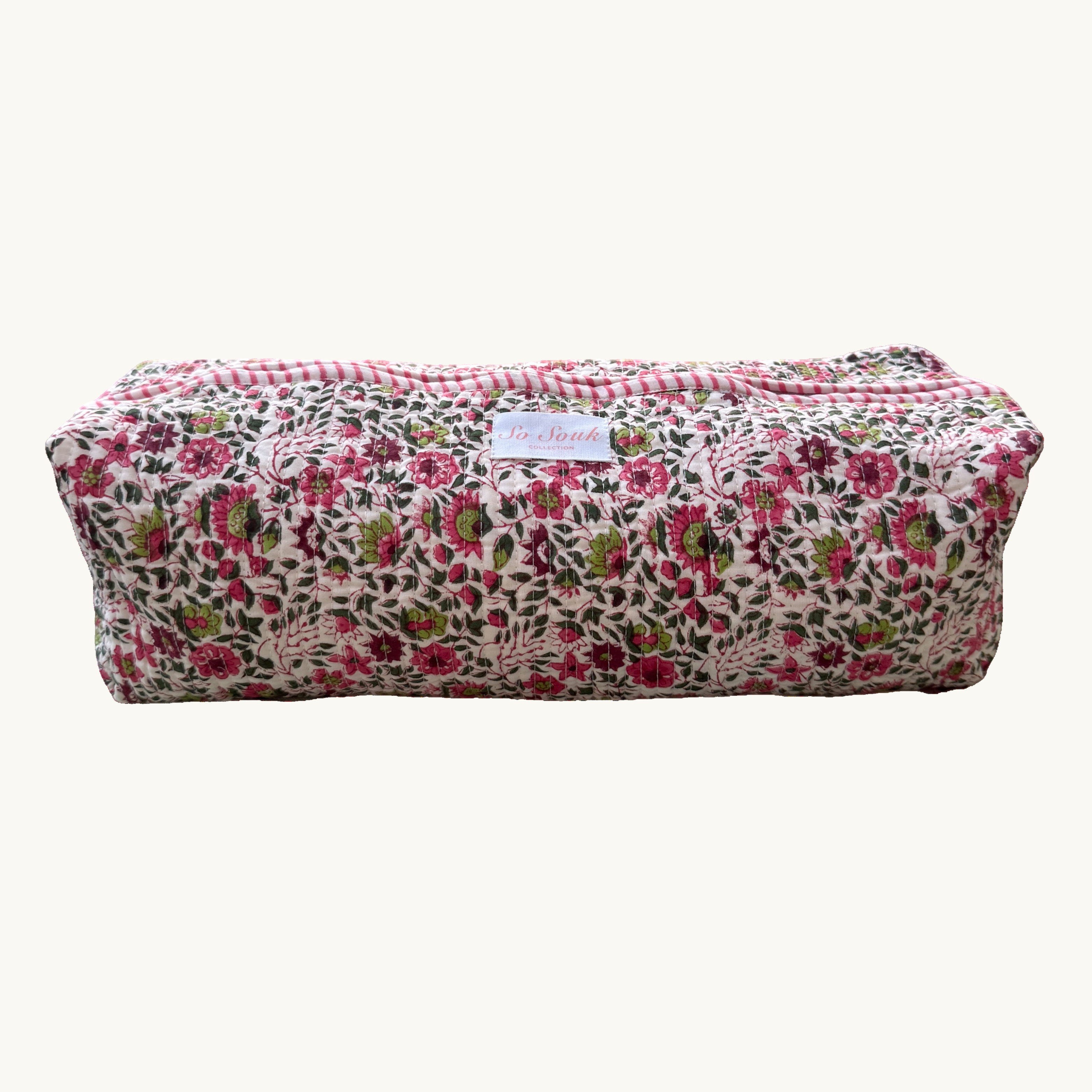 Pink Flora Hair Accessories Bag
