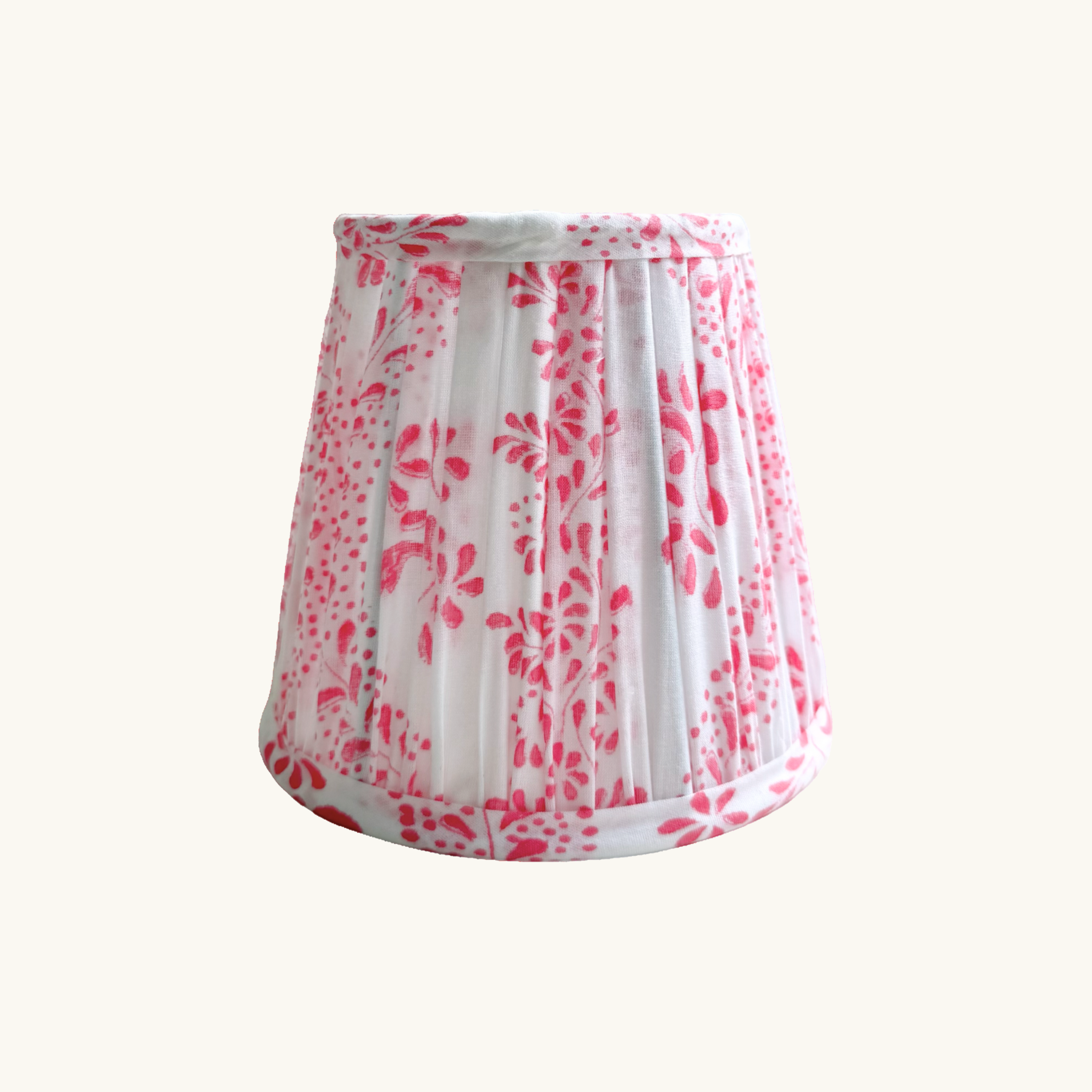 Pink Rosalie Handblocked Gathered Lampshade