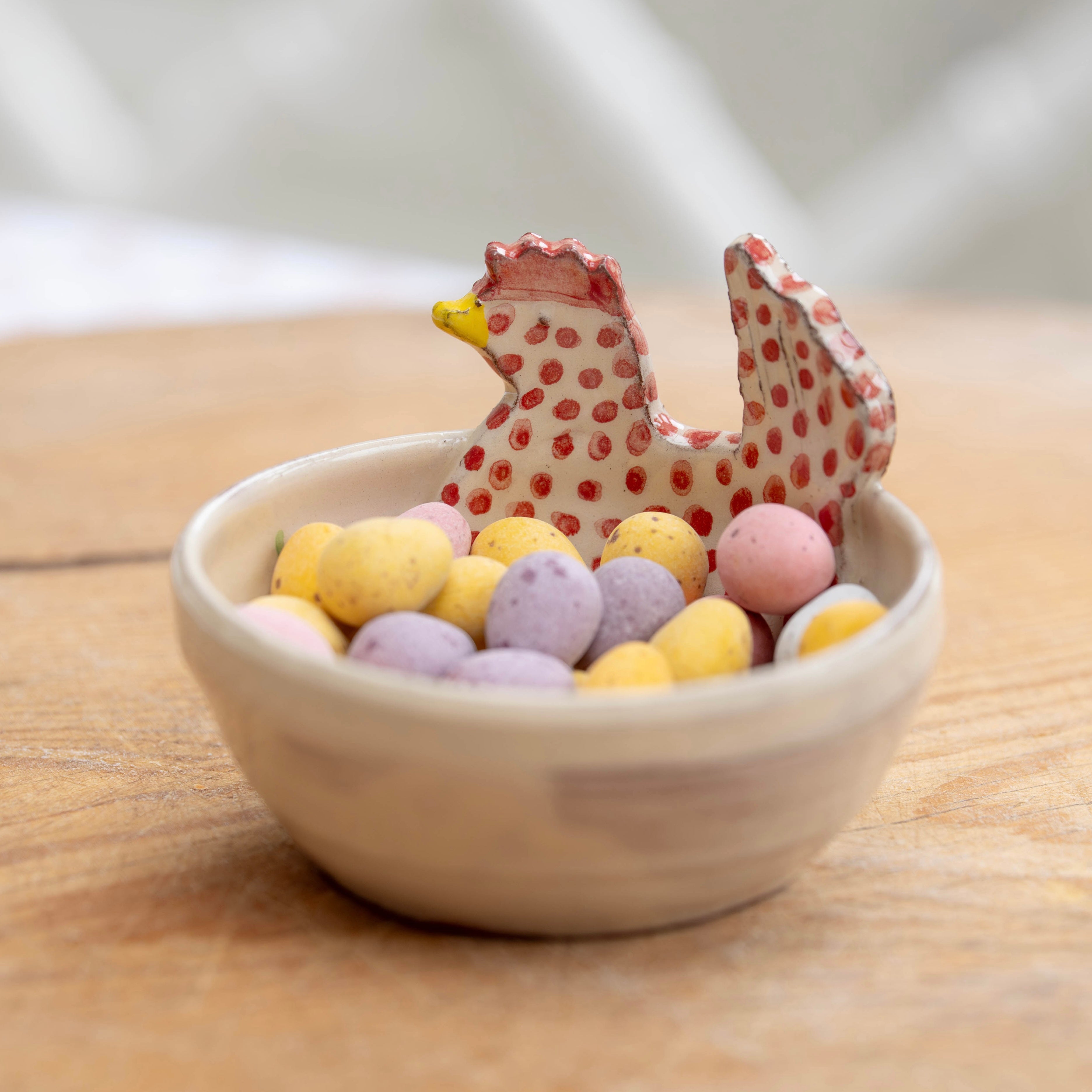 Pink Spotty Hen Dish