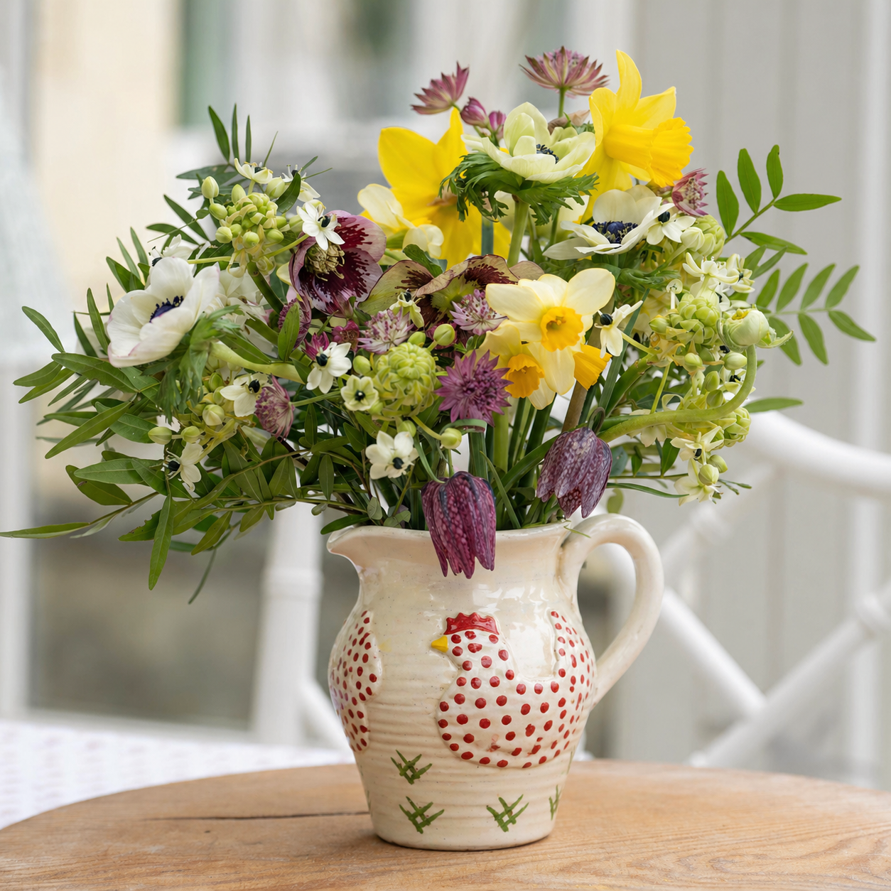 Pink Spotty Hen Jug (Medium)