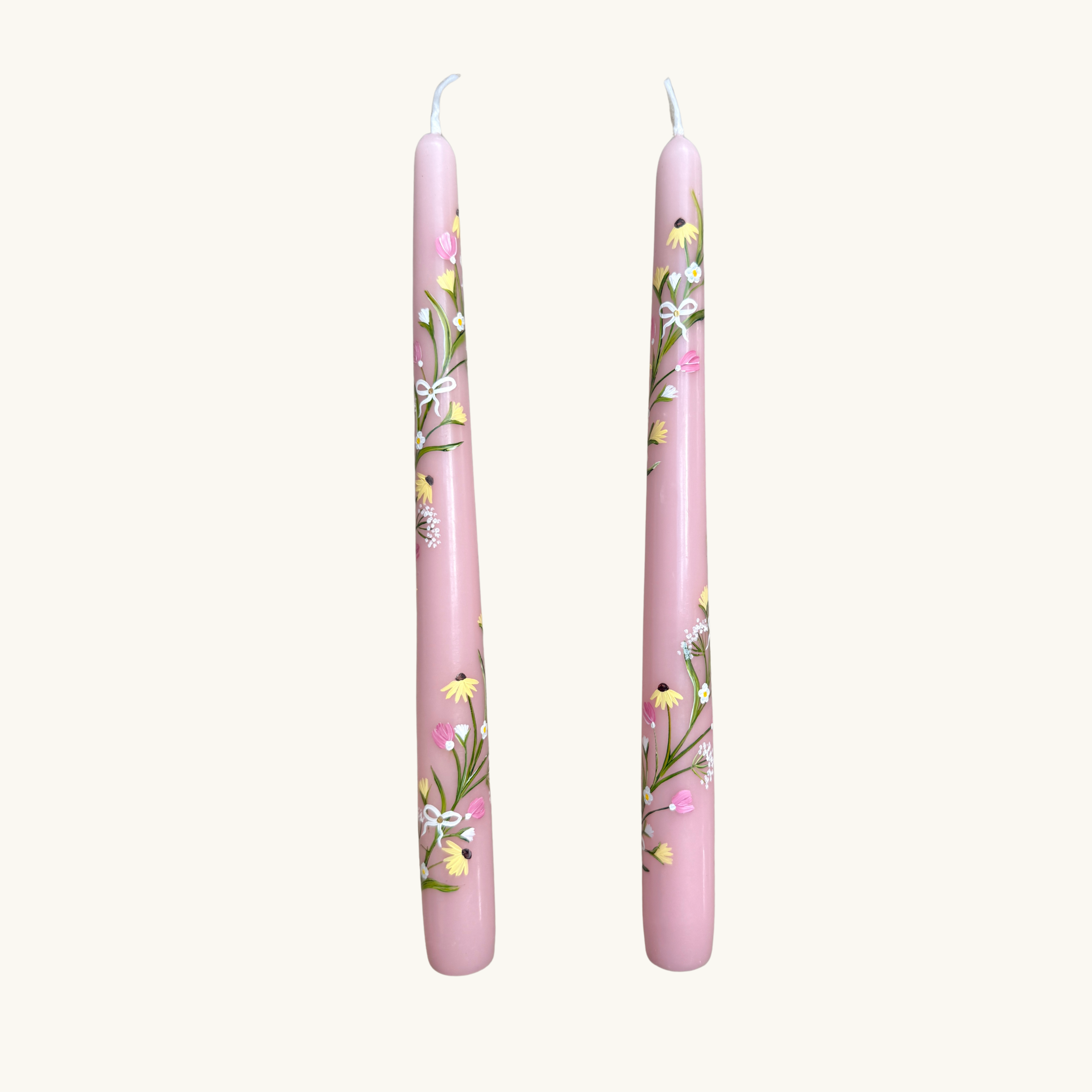 Pink Spring Floral Garland Candle (Single)