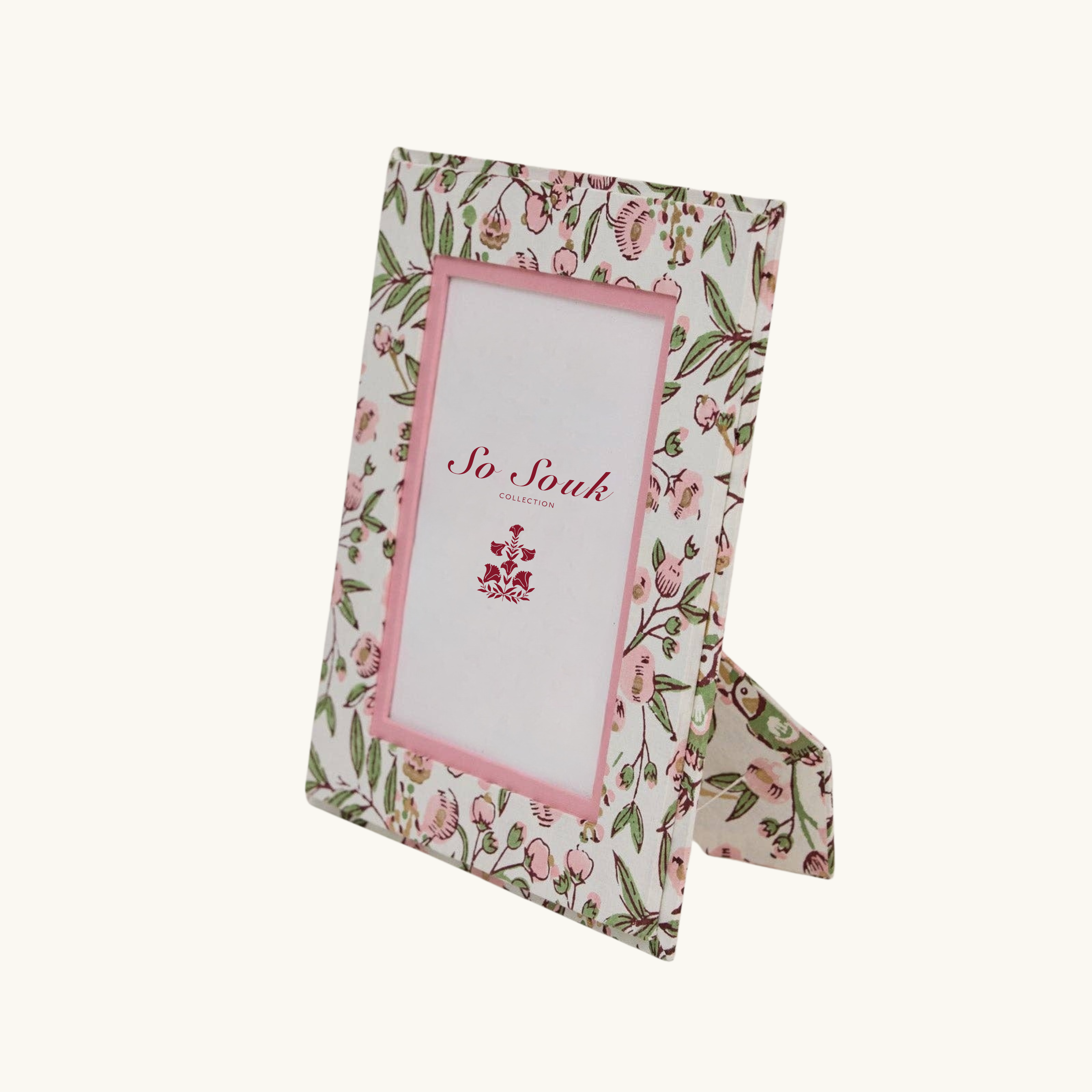 Pink and Green Floral Picture Frame
