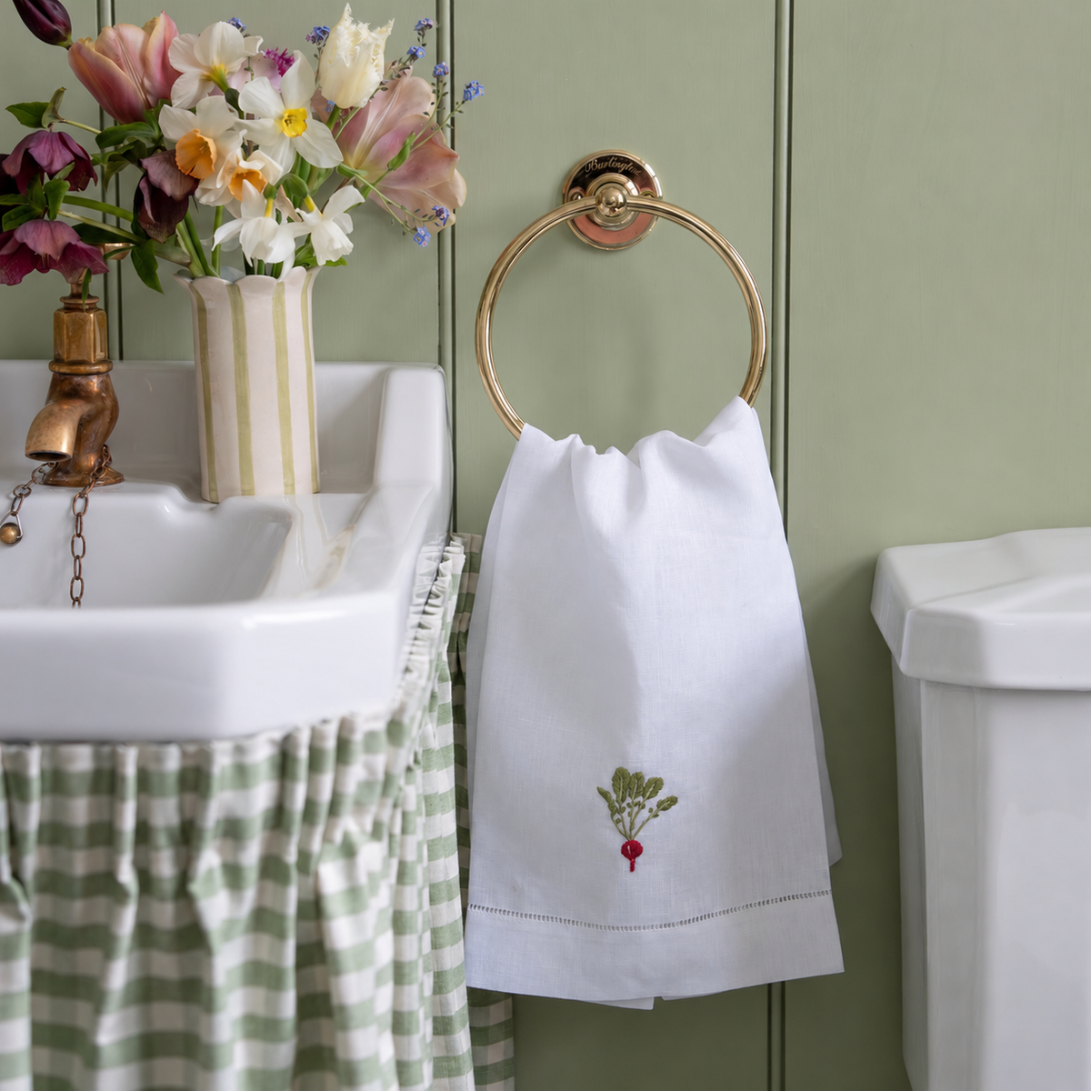 Radish Embroidered Hand Towel