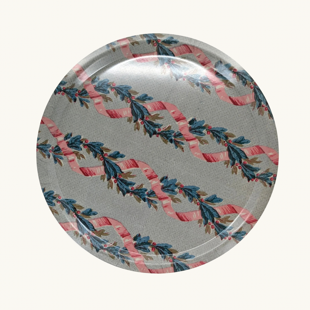 Ribbons Birch Wood Tray (Round)