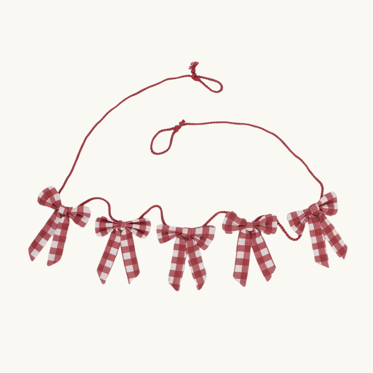 Rustic Red Gingham Bow Garland