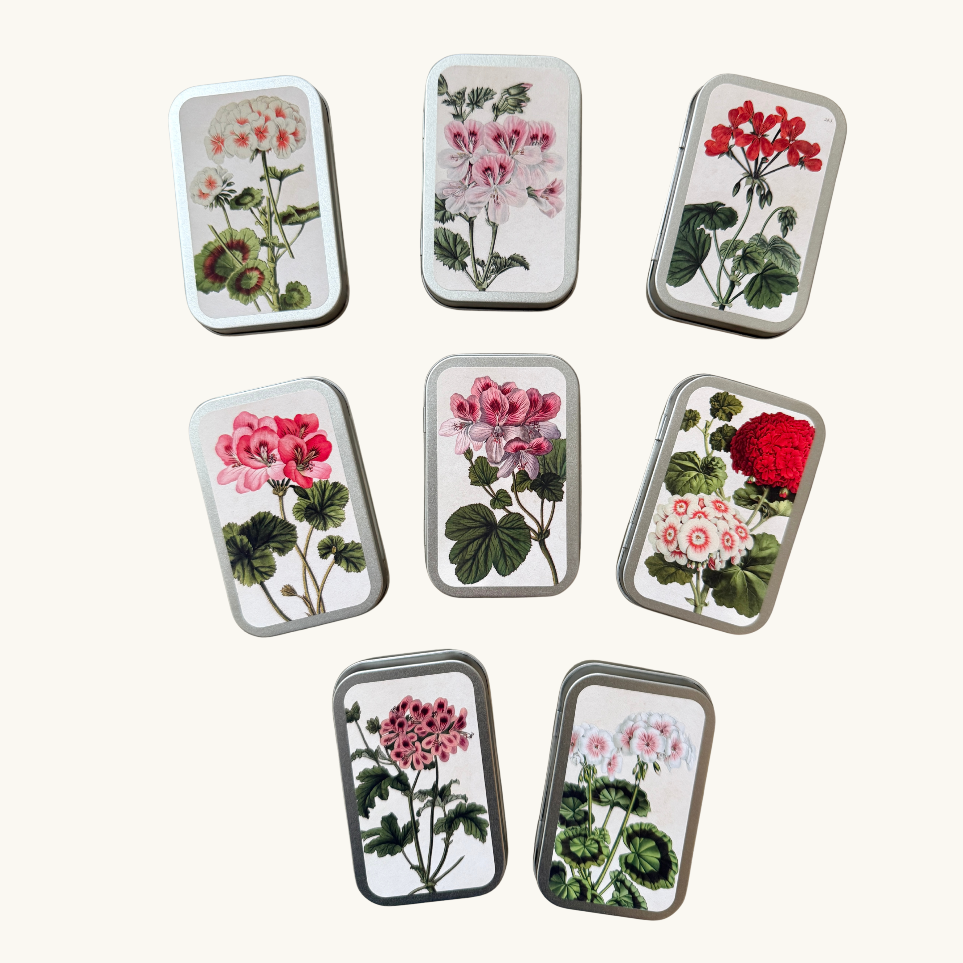 Vintage Geranium Pastille Tins