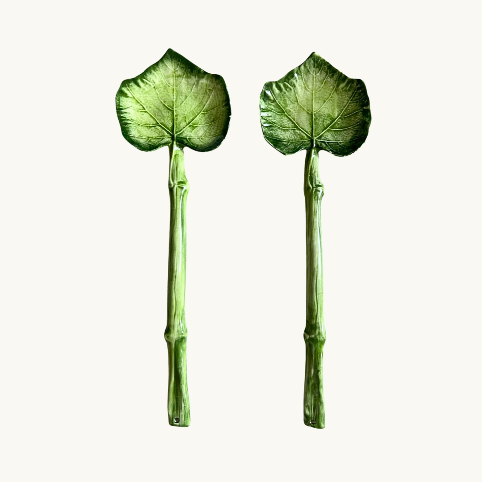 Ivy Leaf Ceramic Salad Servers