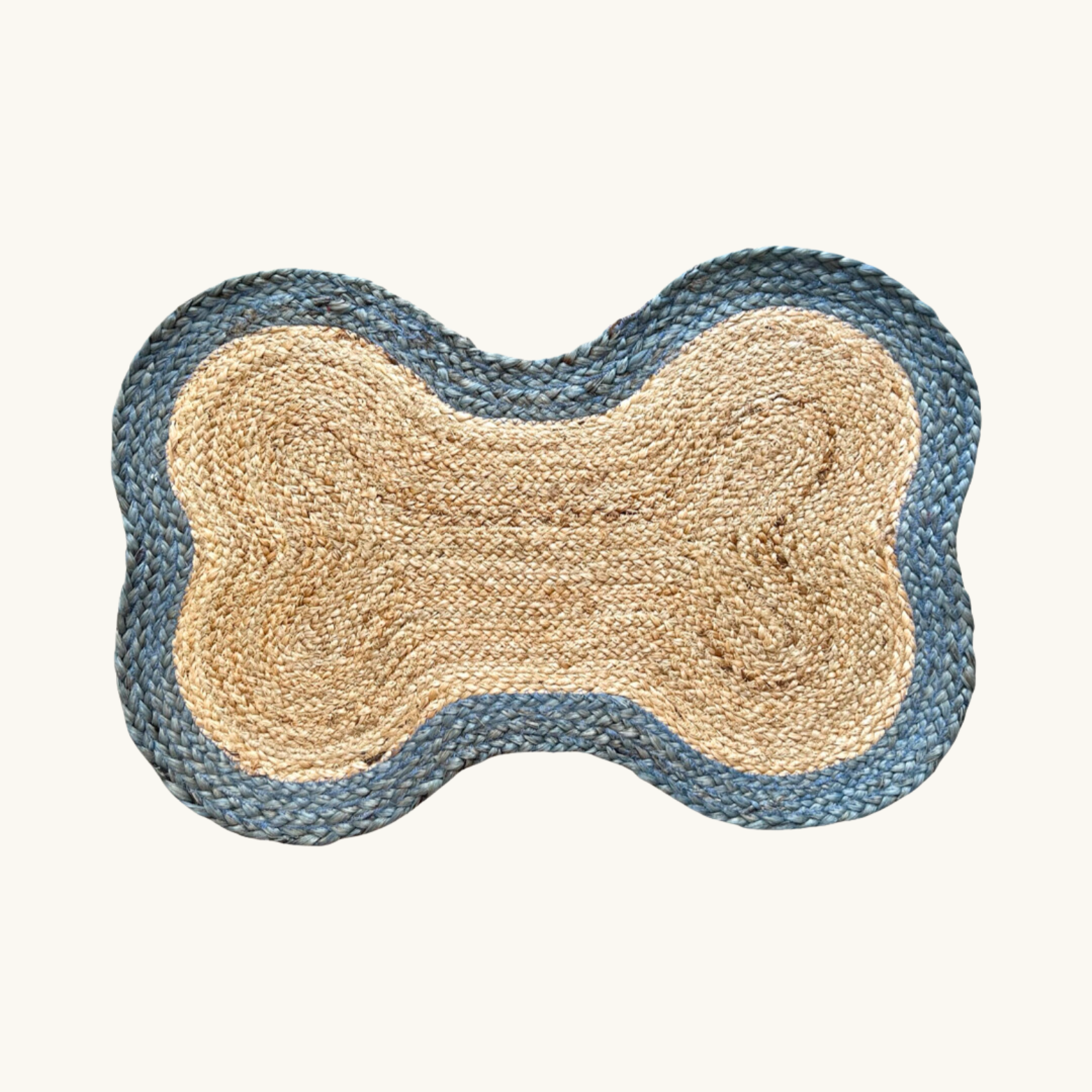 Blue Jute Dog Bone Mat