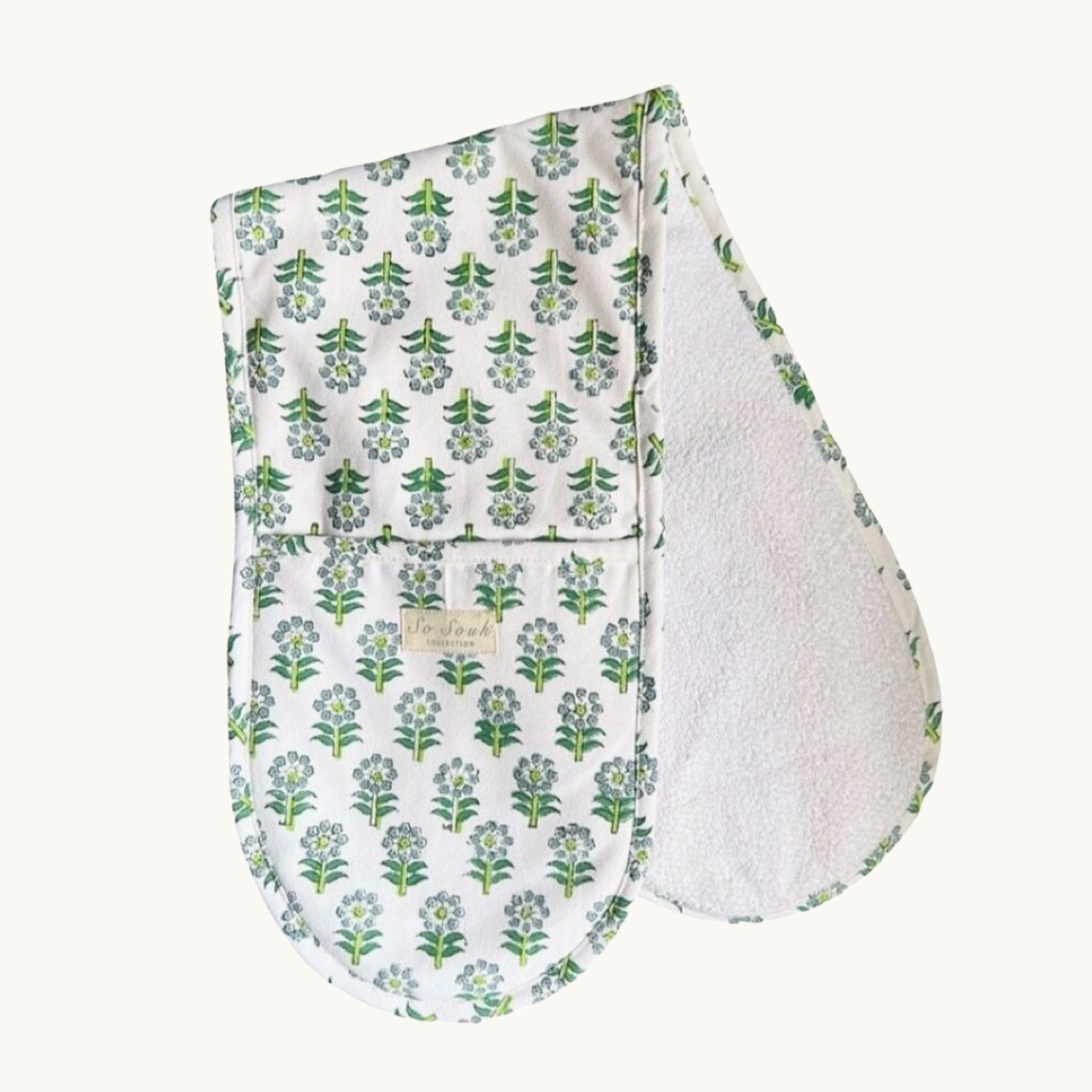 Green Daisy Oven Gloves