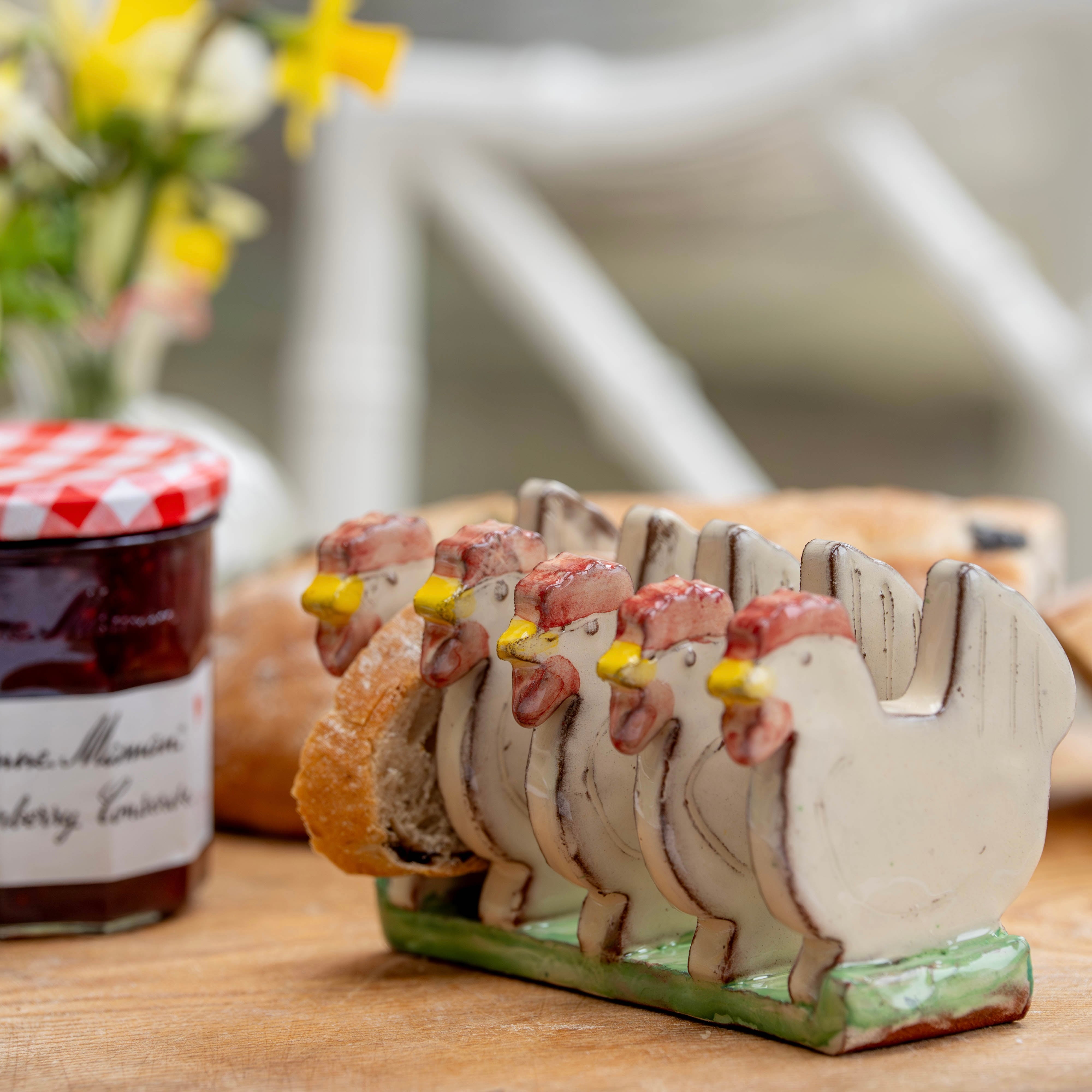 White Cockerel Toast Rack