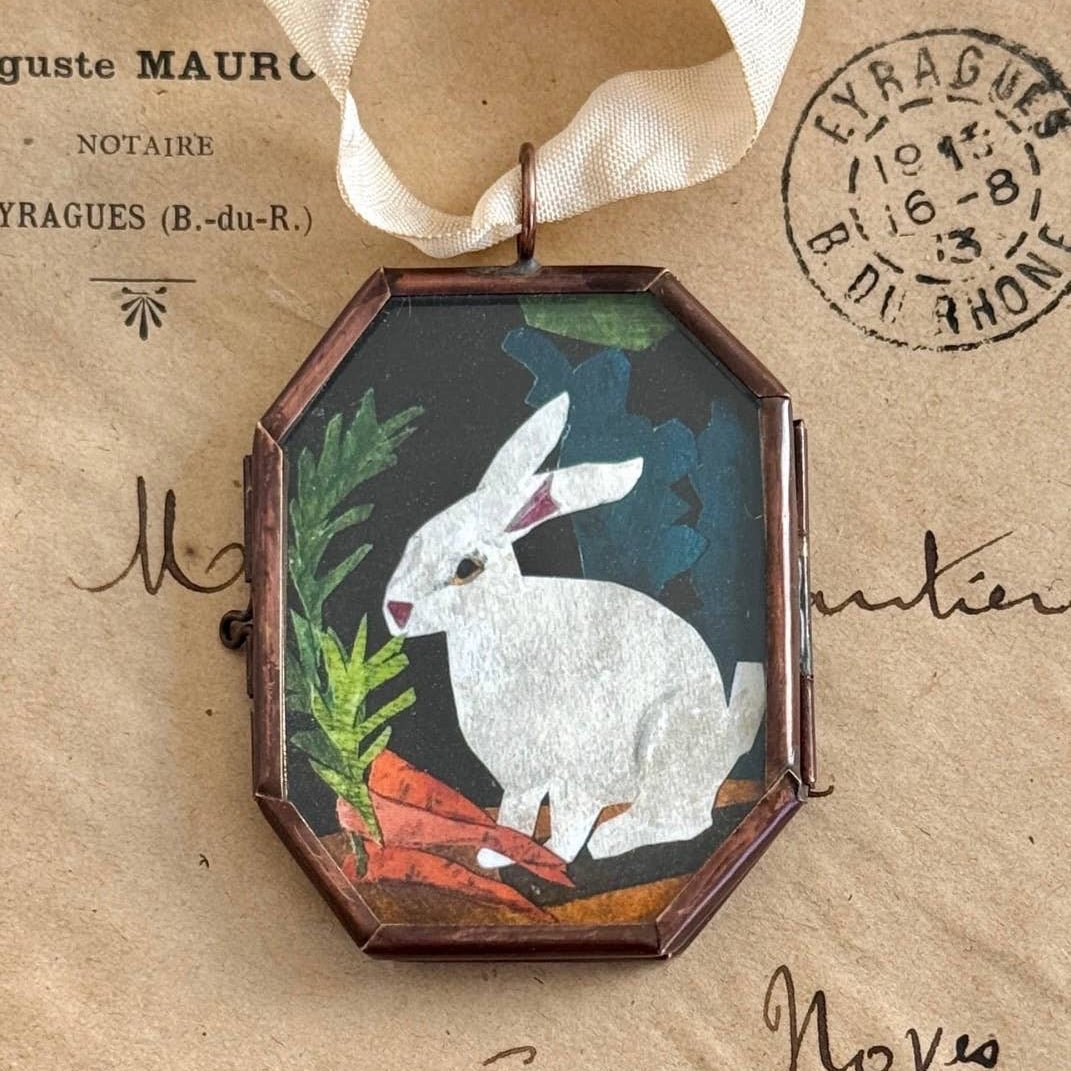 Rabbit Art Locket Ornament