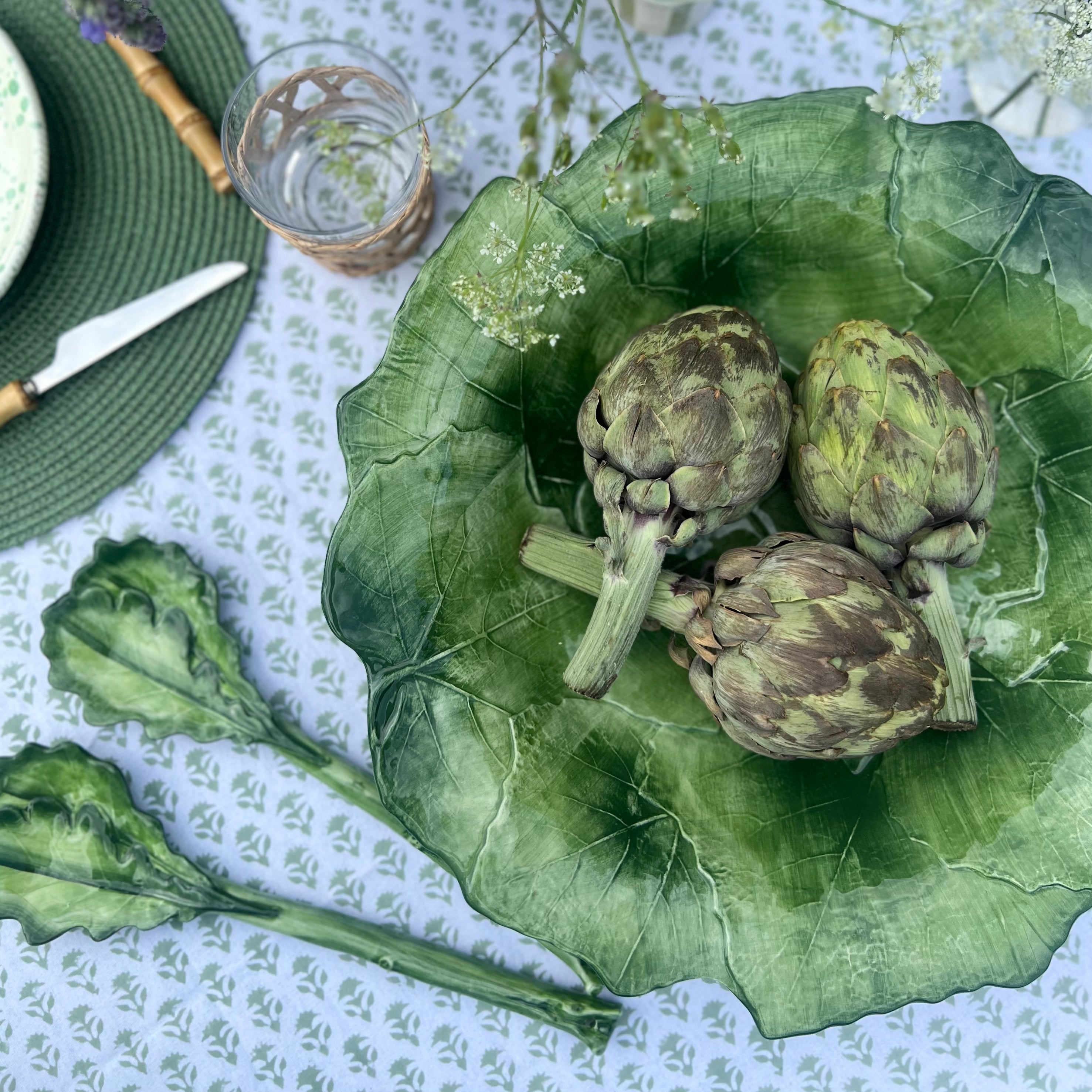 Oak Leaf Ceramic Salad Servers