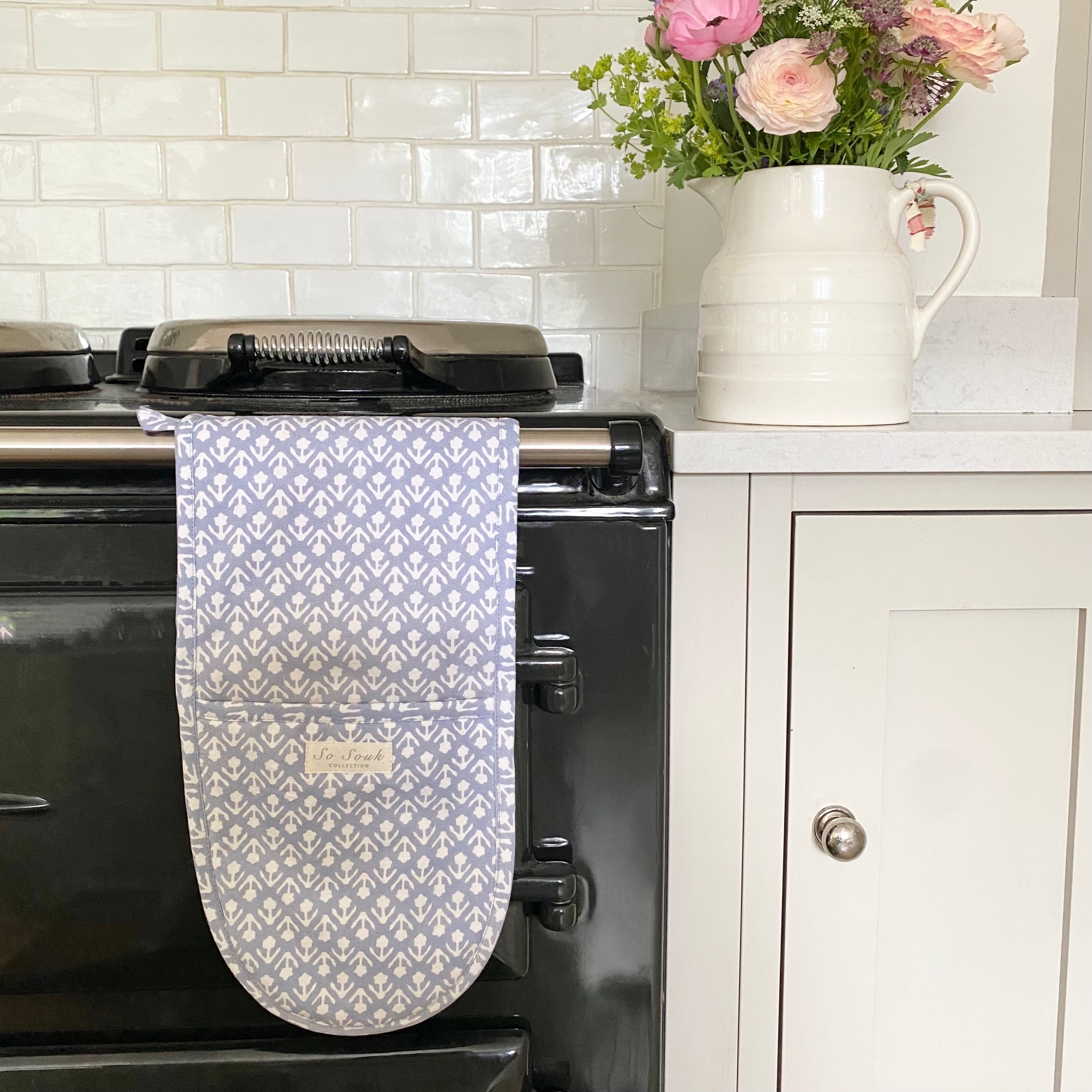 Dusty Blue Bhuti Oven Gloves