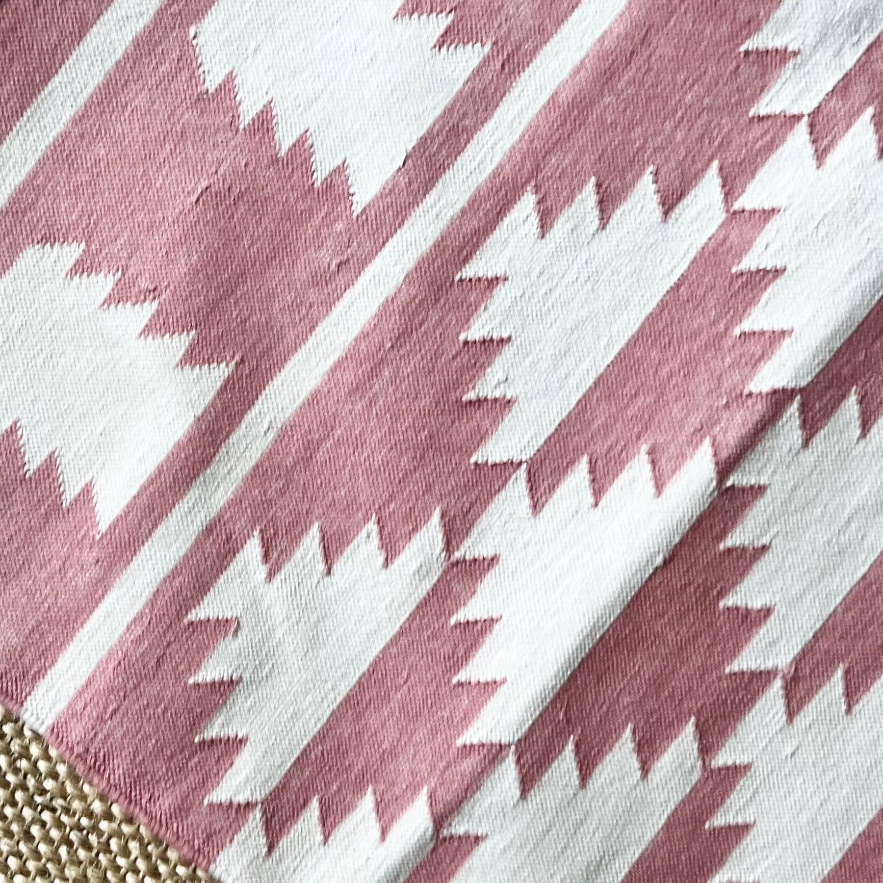 Pink Triangle Cotton Flatweave Rug