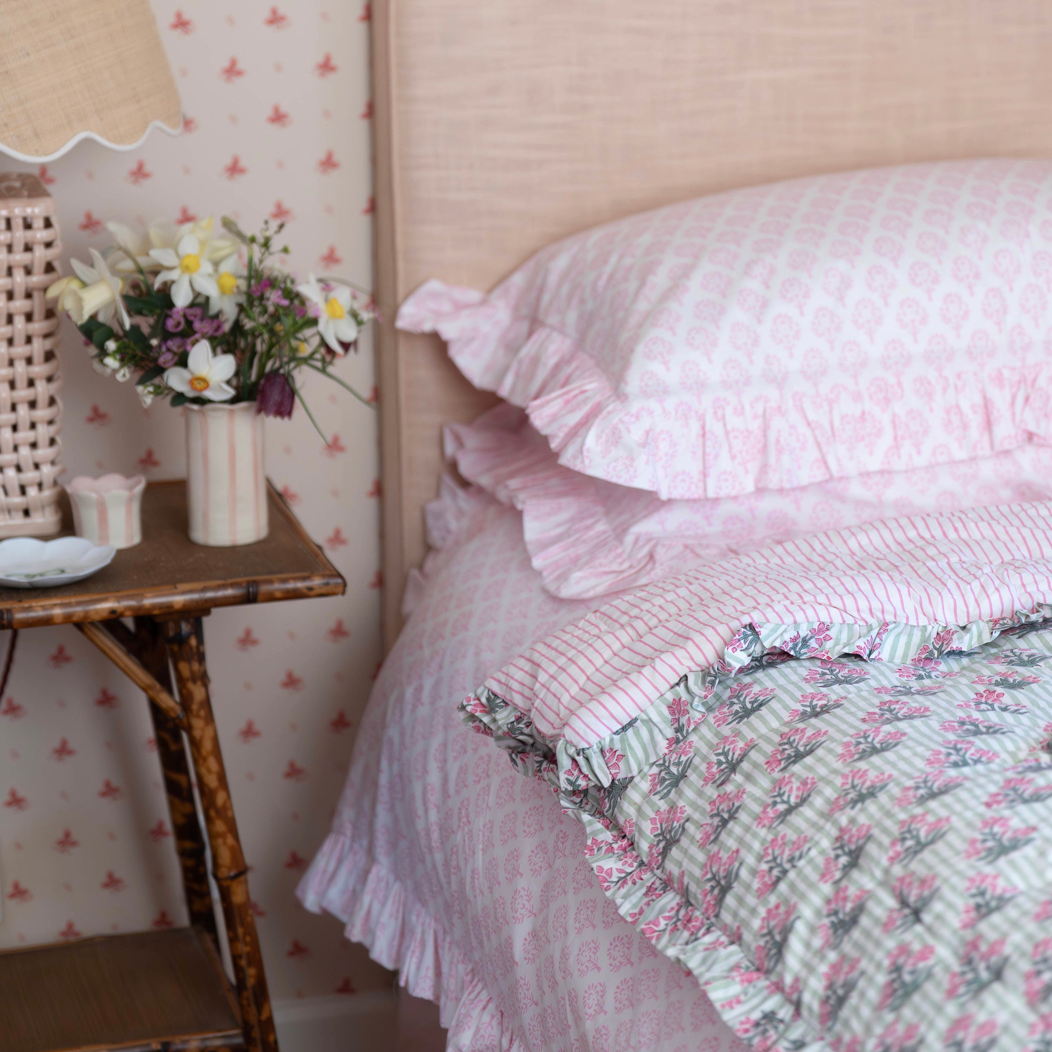 Green Johari Frilled Eiderdown